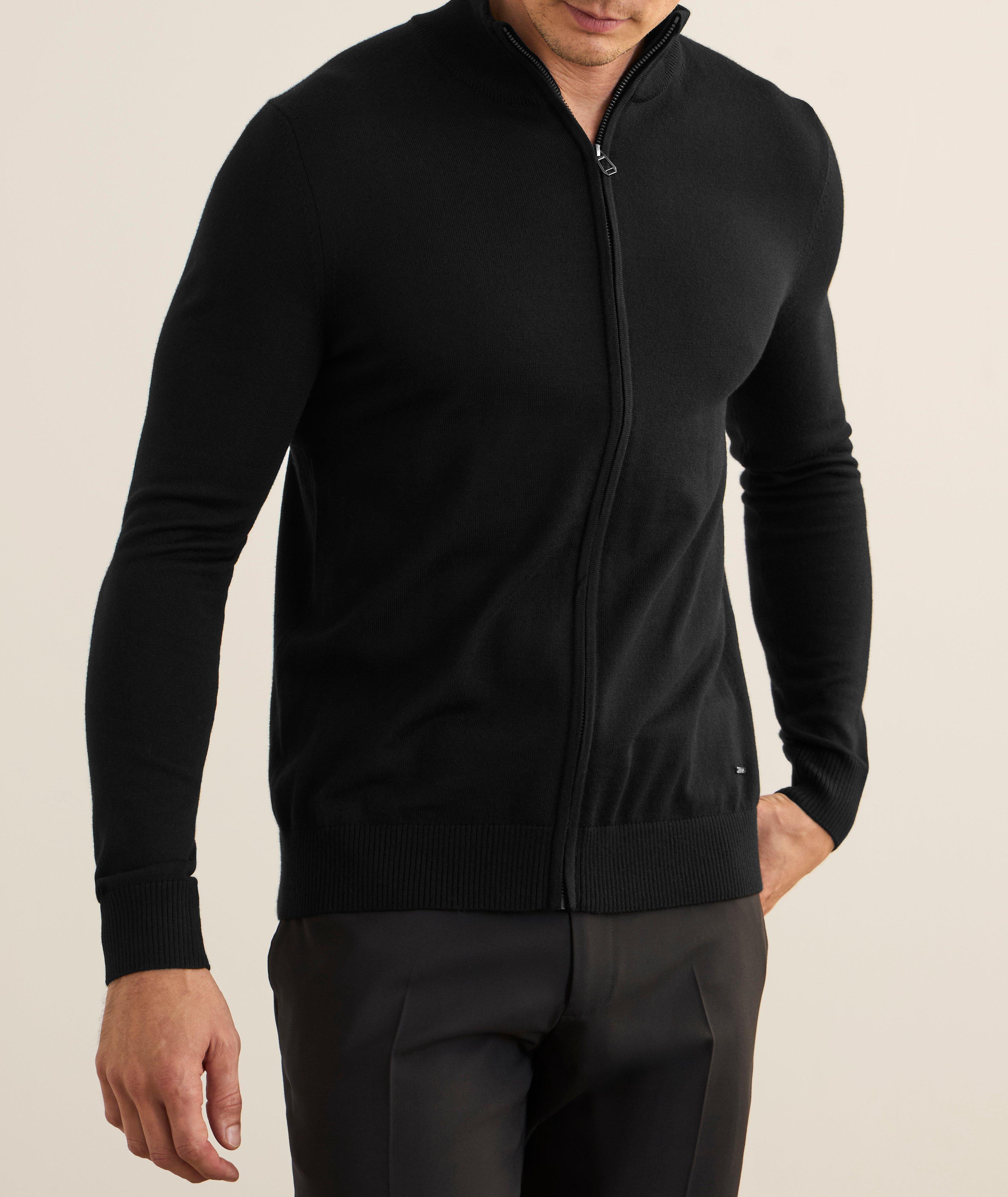 Merino Wool Full-Zipper Cardigan image 1