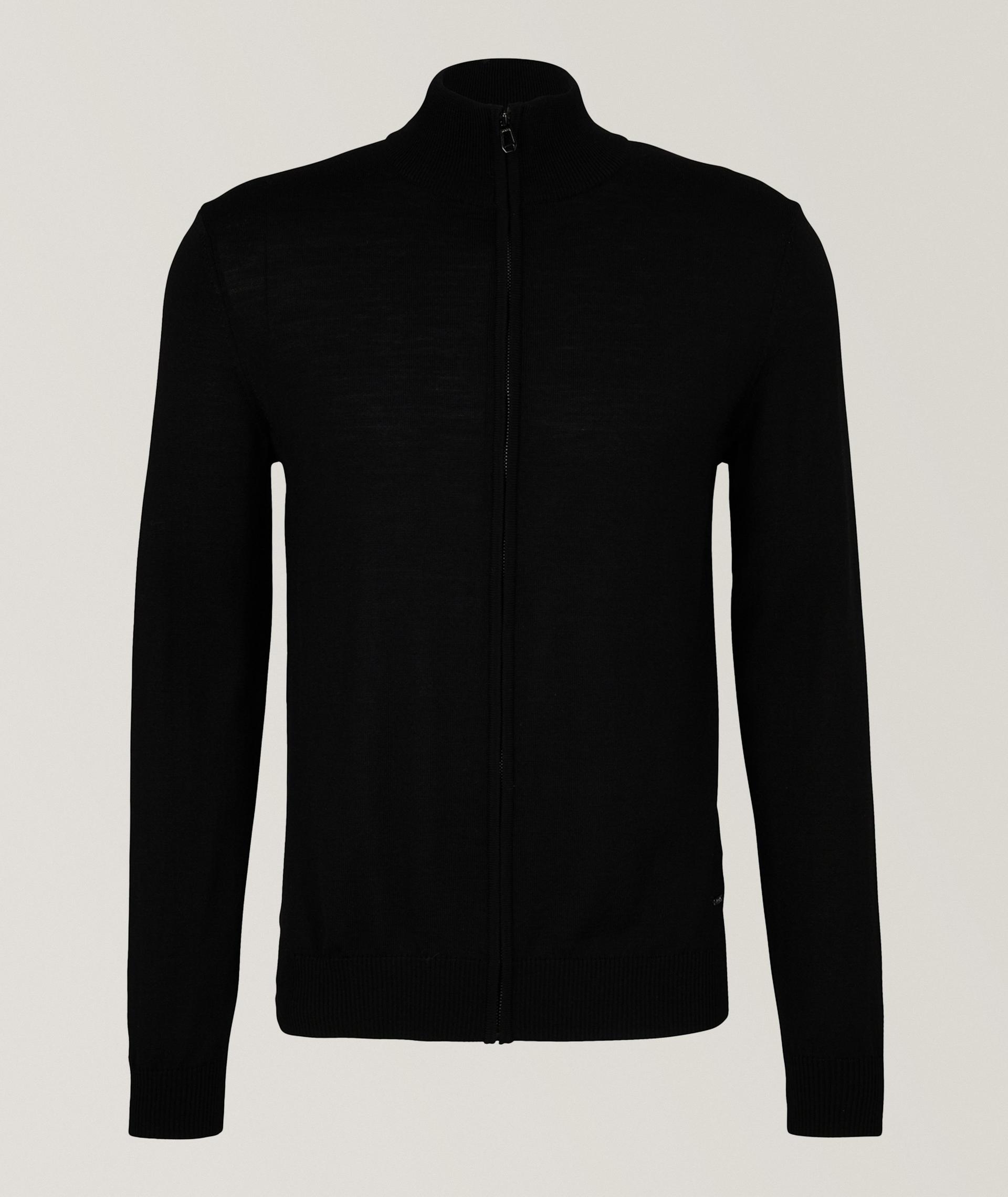 Cardigan à fermeture zippée en laine mérinos image 0