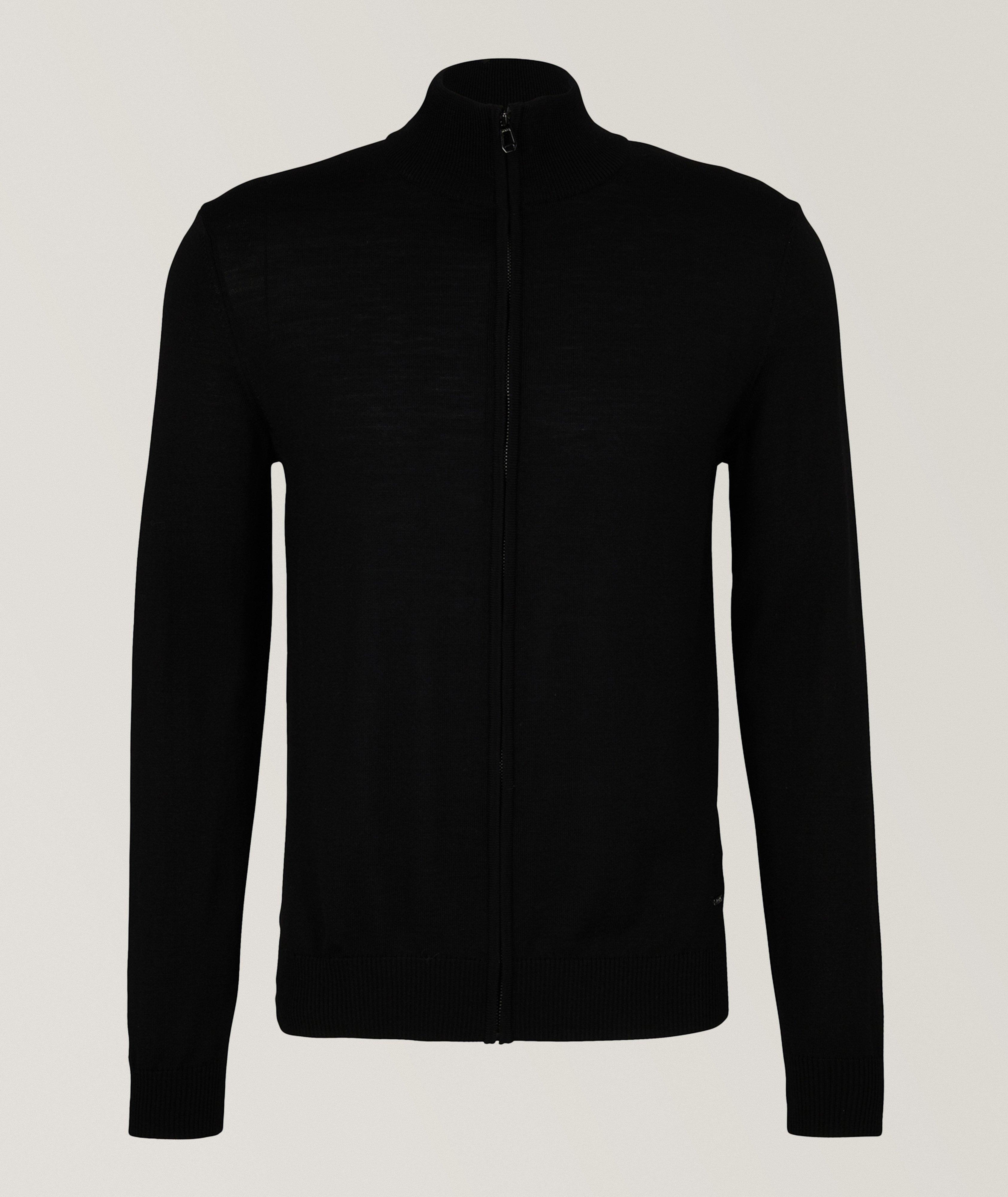 Cardigan à fermeture zippée en laine mérinos image 0