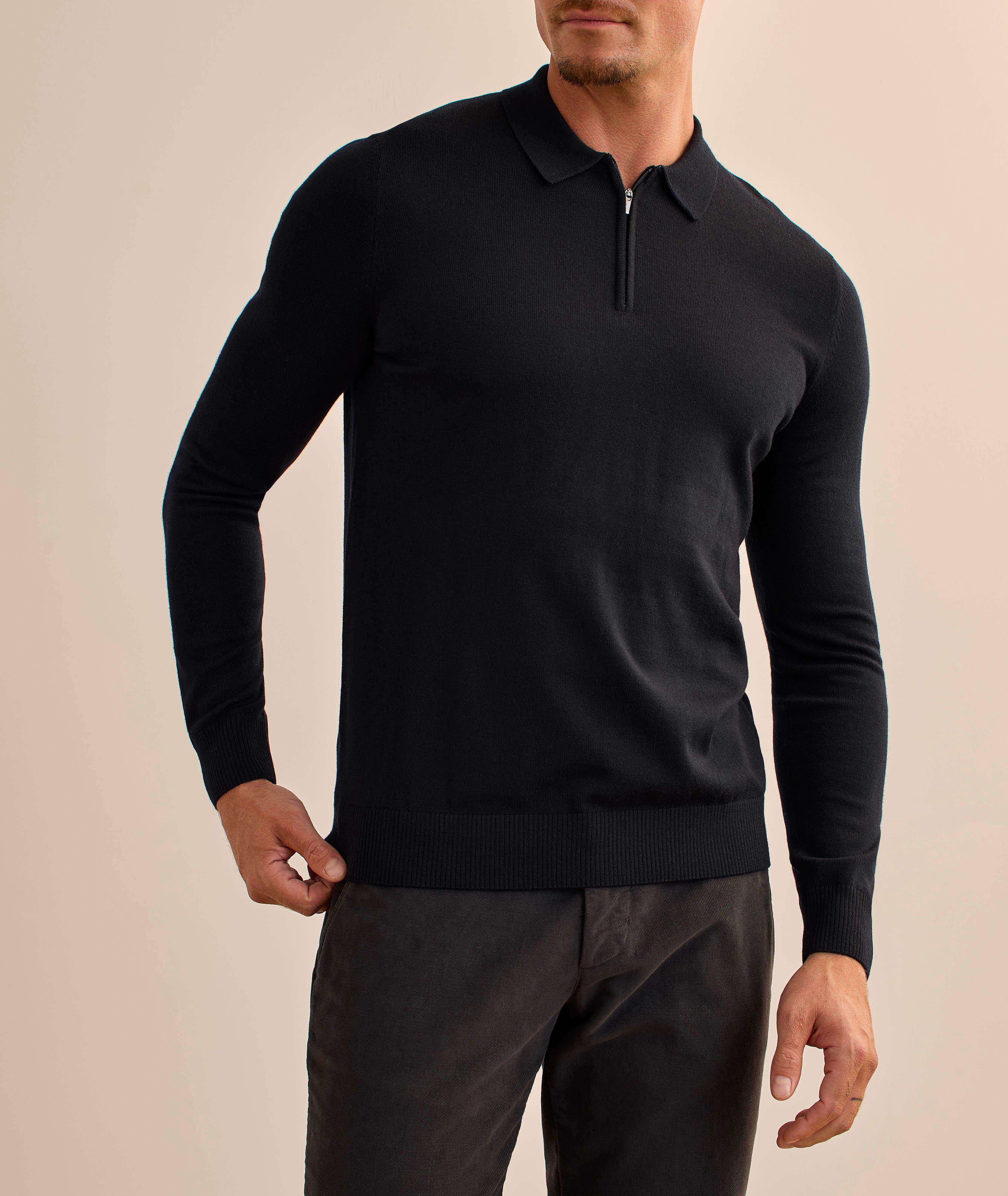 Polo zippé en laine mérinos image 1