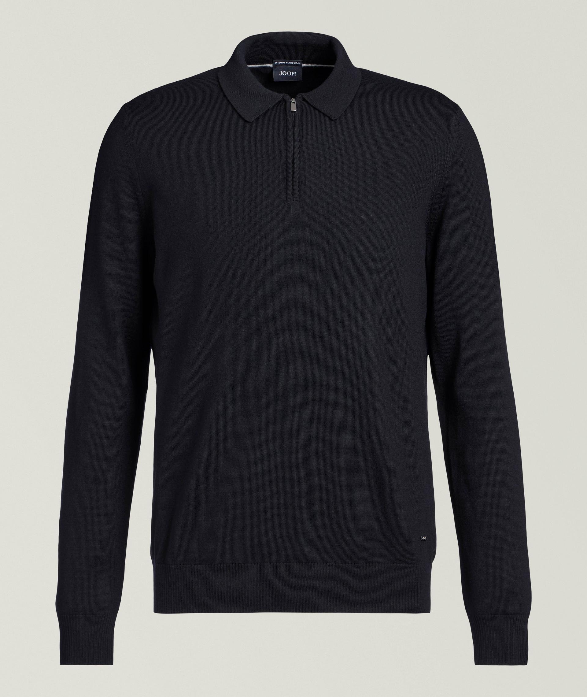 Polo zippé en laine mérinos image 0