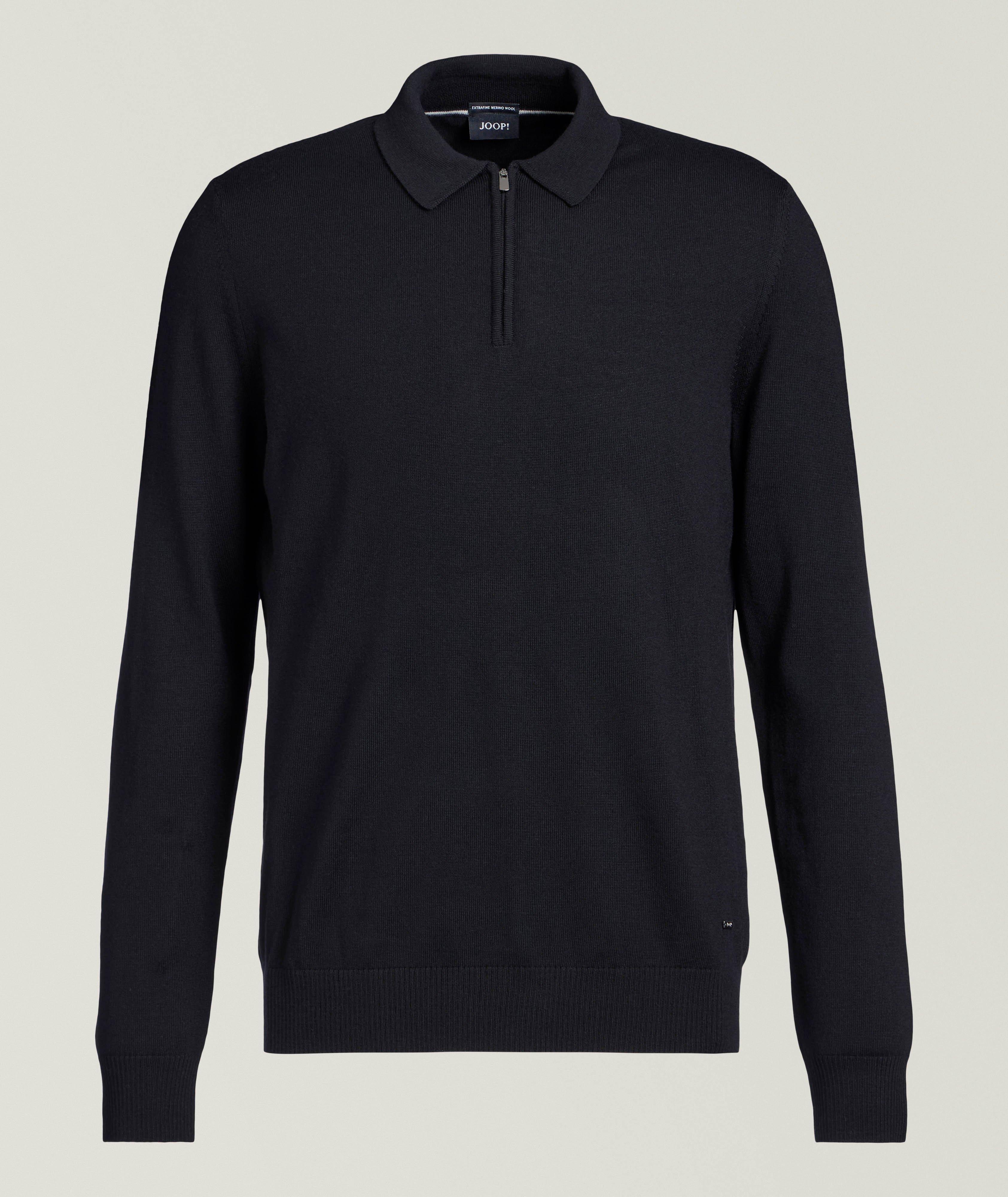 Polo zippé en laine mérinos image 0