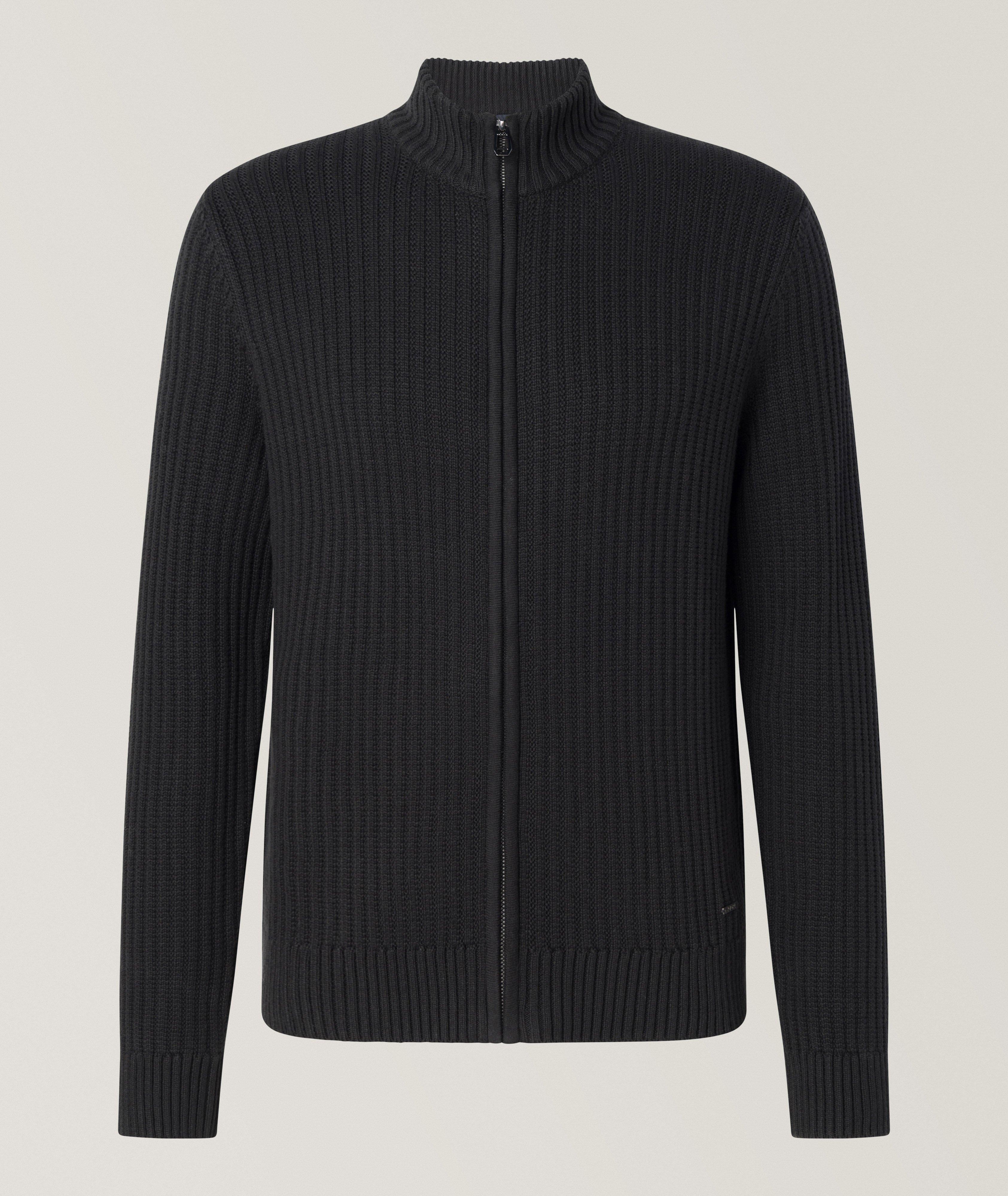Cardigan en mélange de coton à glissière image 0