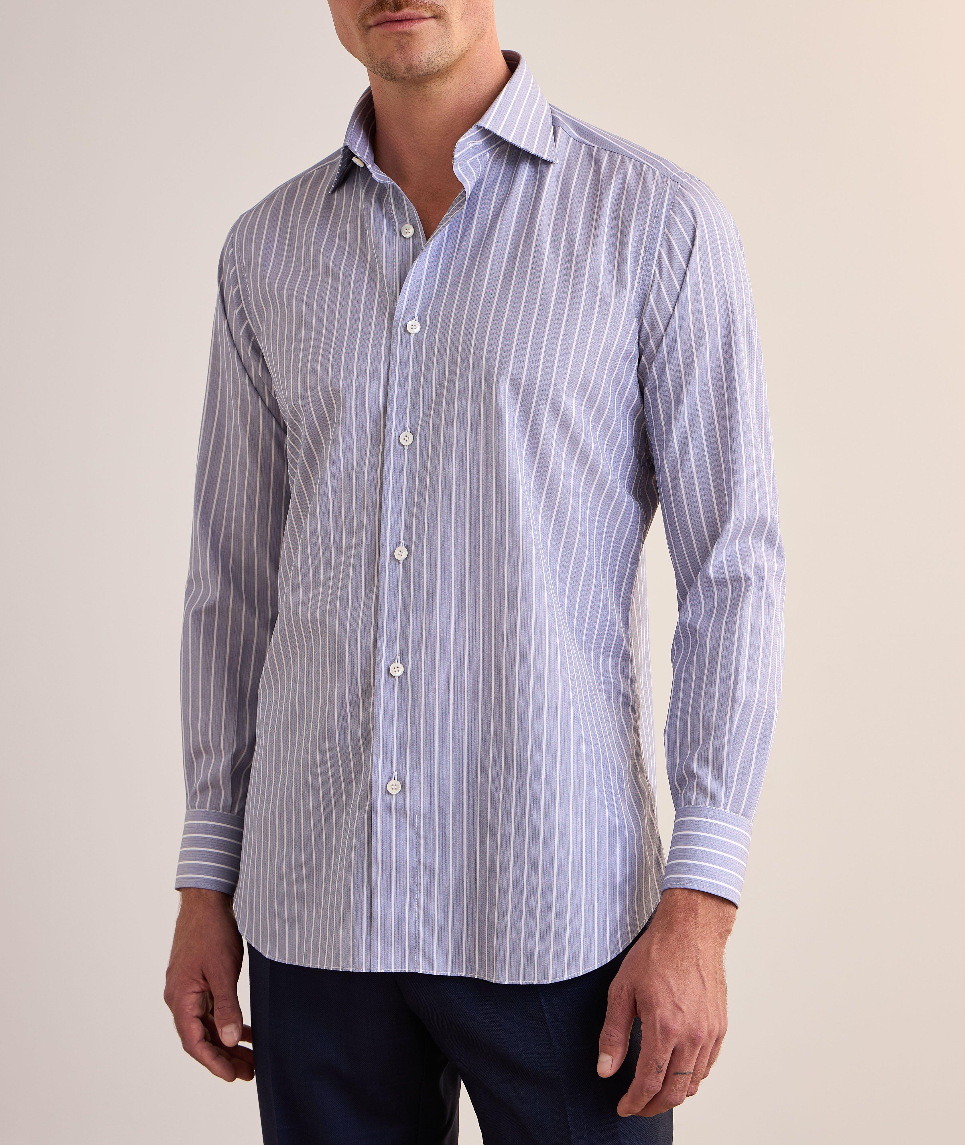 Chemise habillée en coton à rayures image 1
