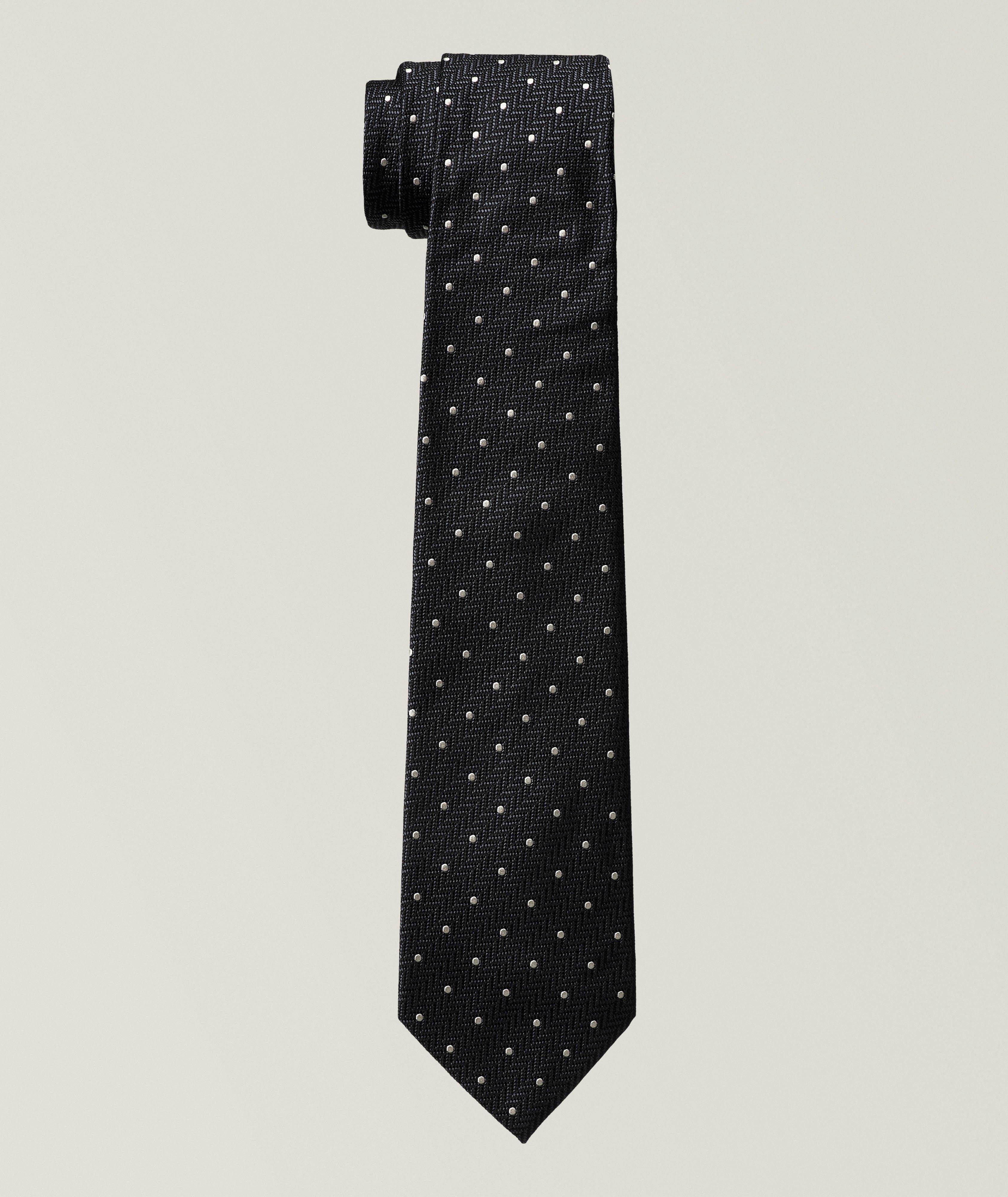 Houndstooth-Dot Silk Tie image 0