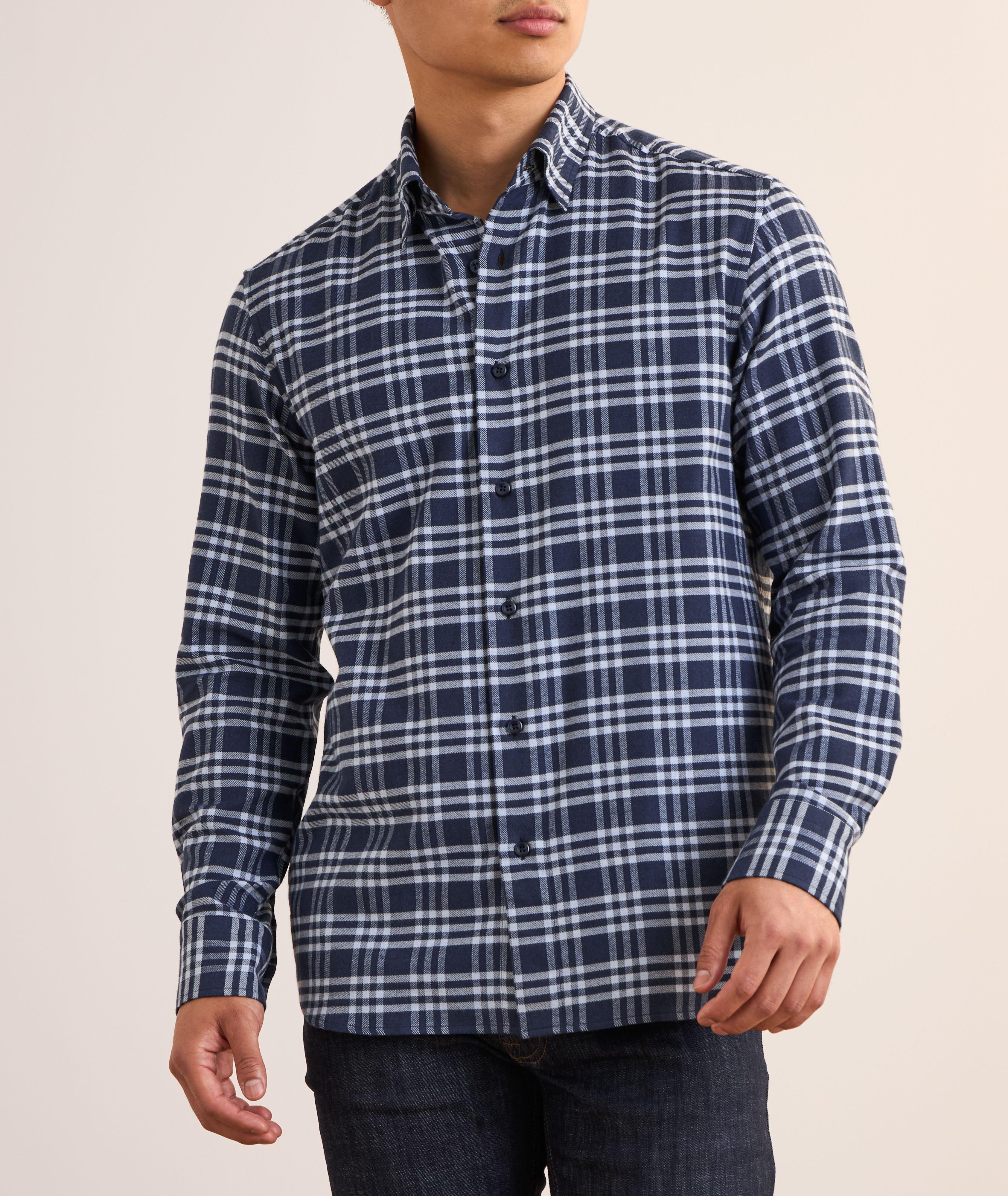 Chemise en coton brossé à carreaux image 1