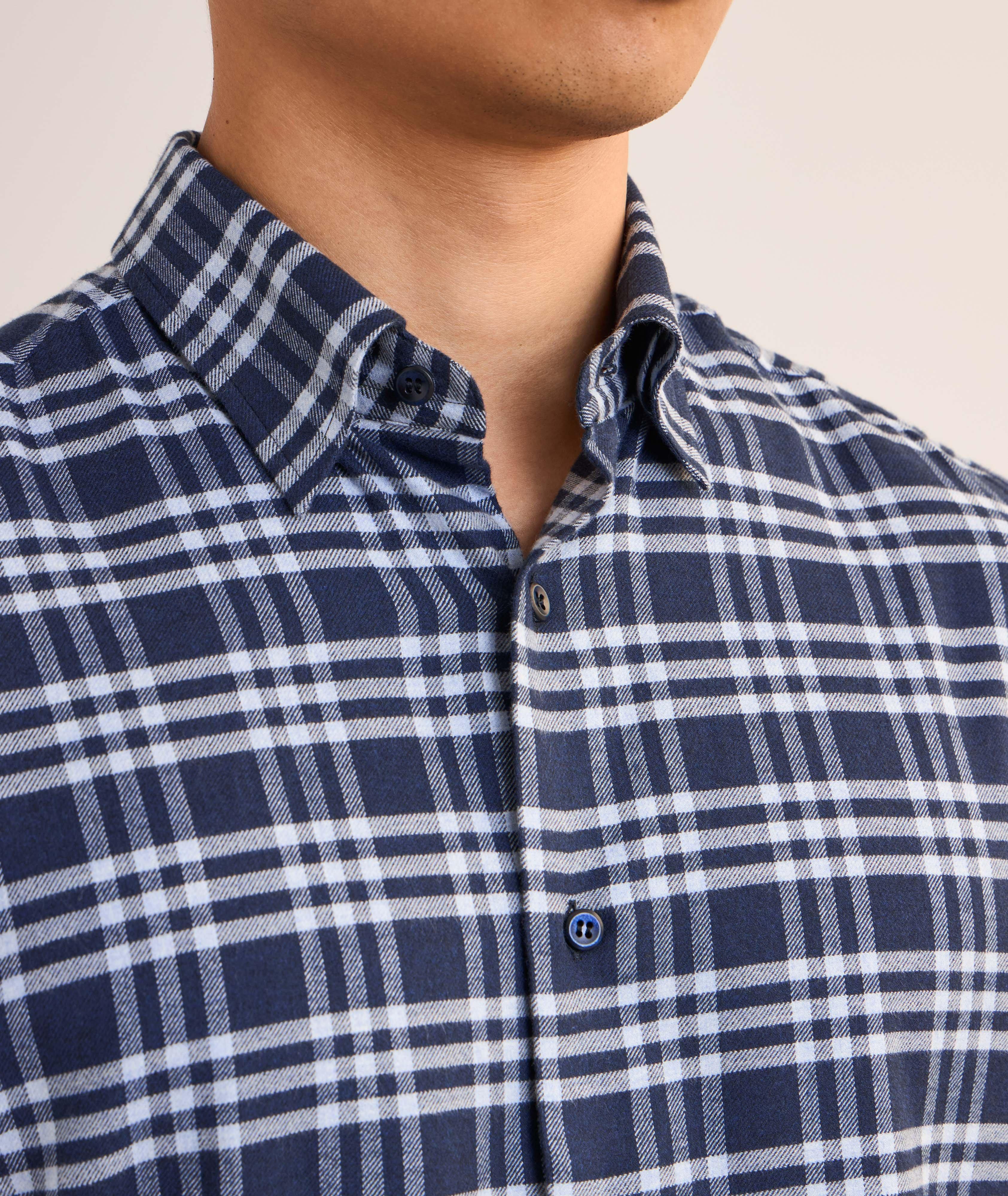 Chemise en coton brossé à carreaux image 3