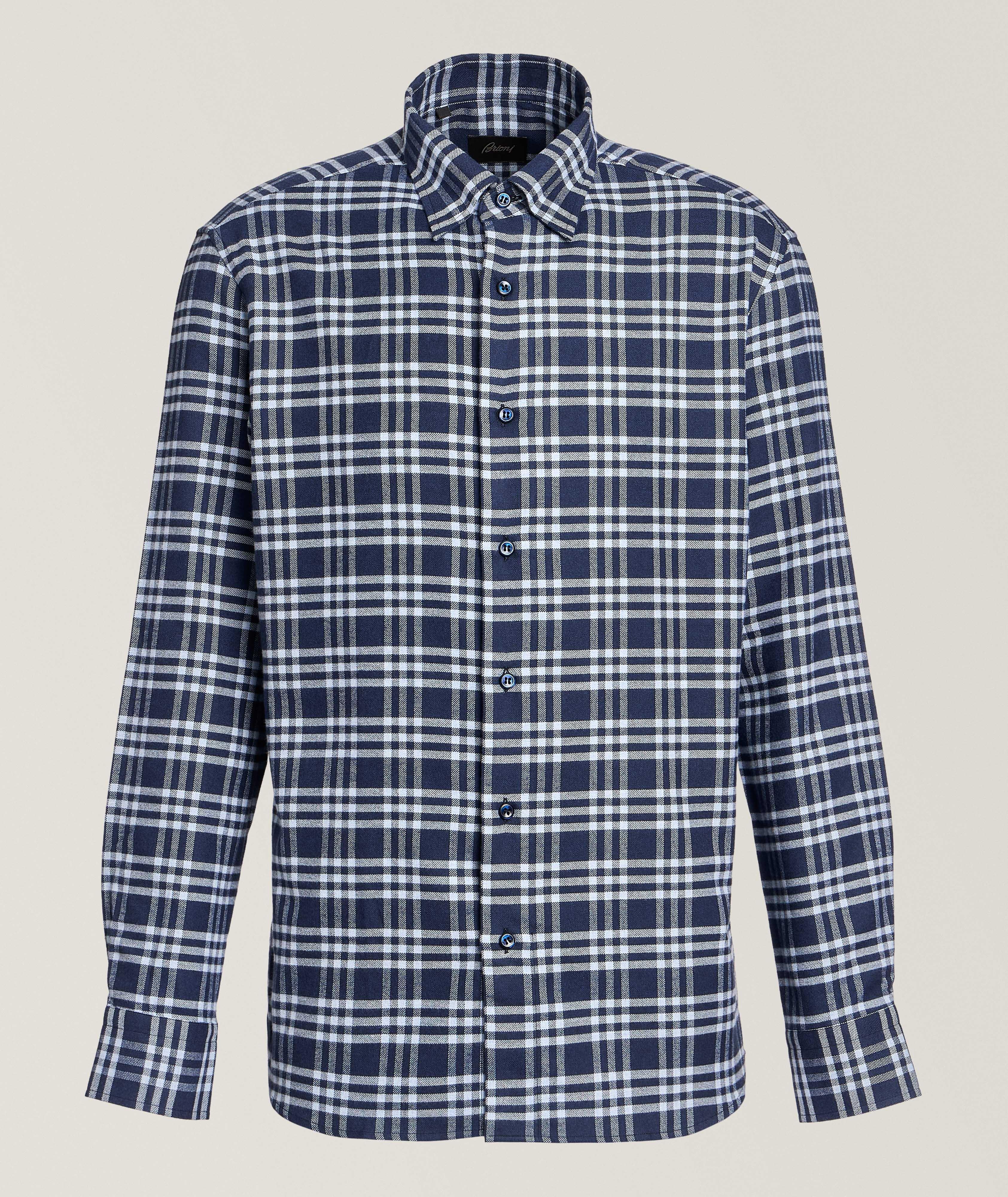 Chemise en coton brossé à carreaux image 0