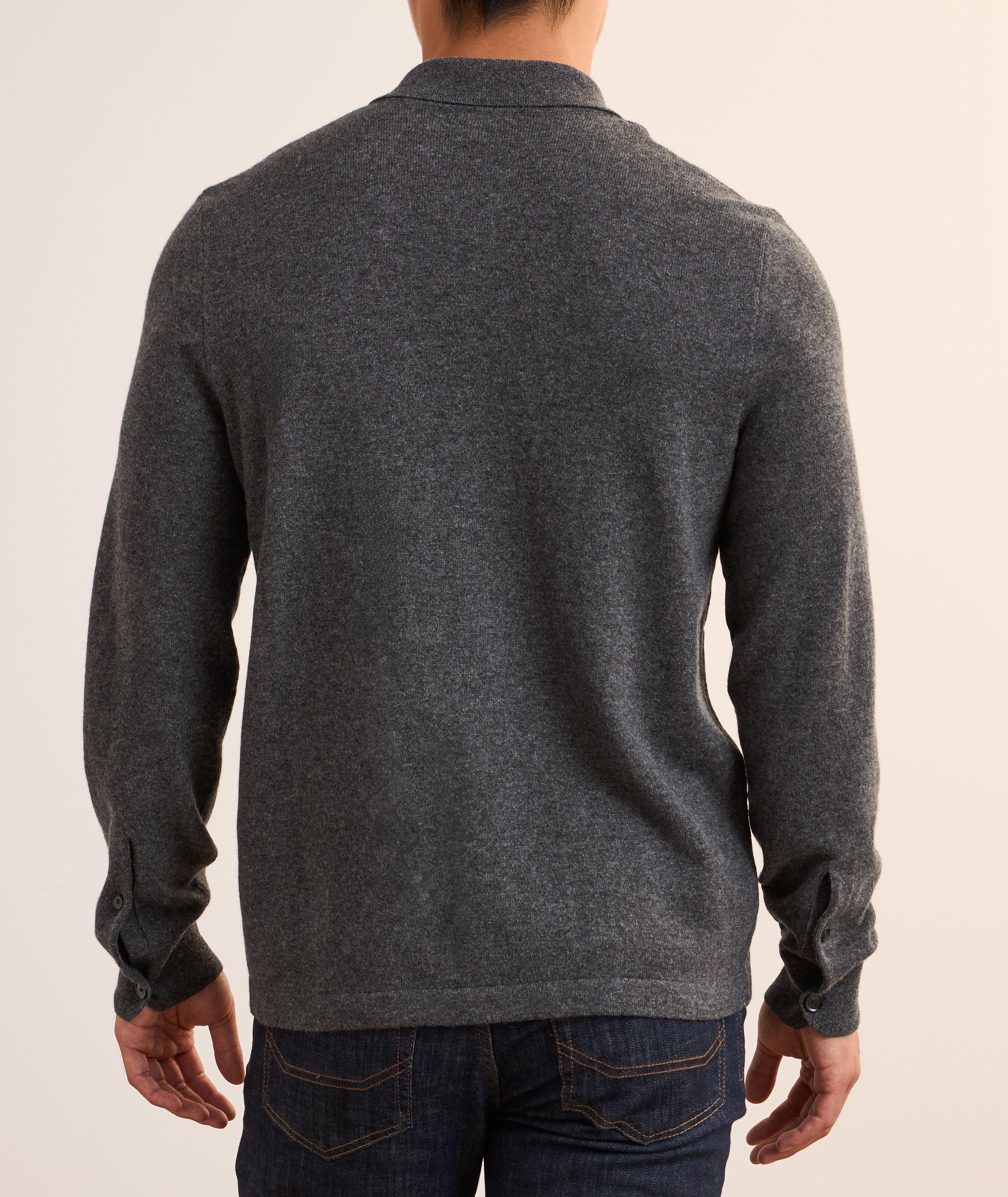 Cashmere Full-Button Polo Cardigan image 2