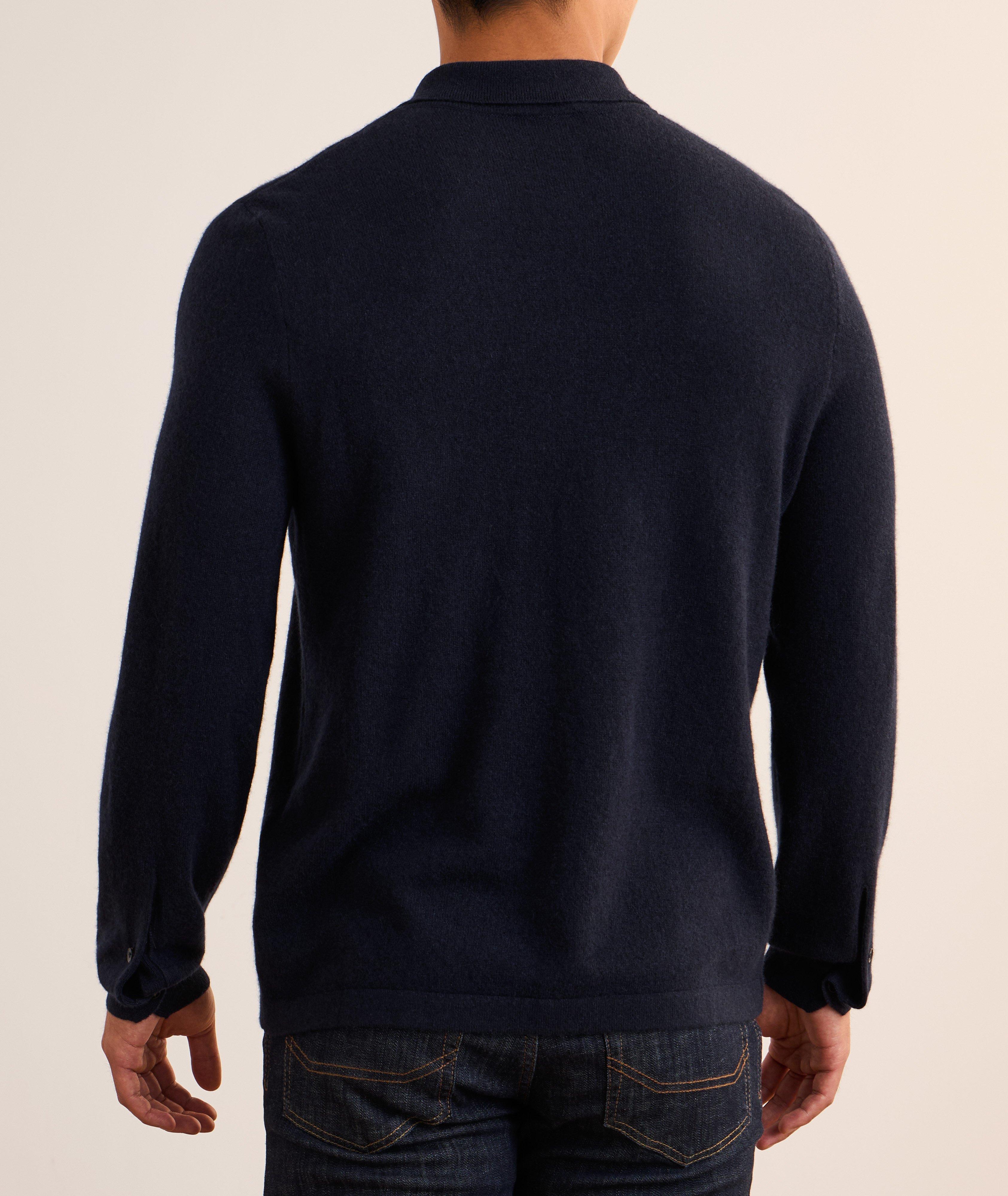 Cashmere Full-Button Polo Cardigan image 2