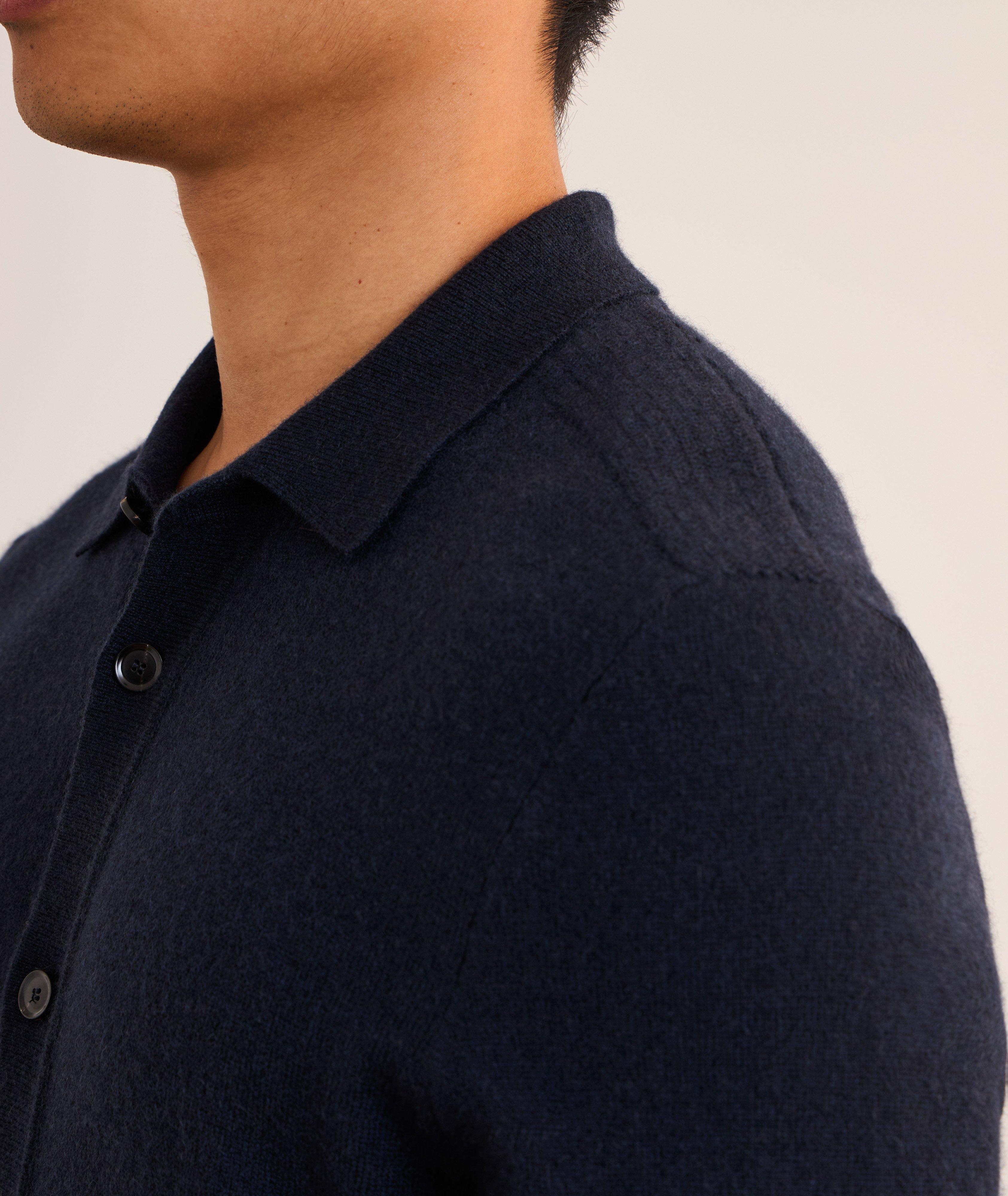 Cashmere Full-Button Polo Cardigan image 3