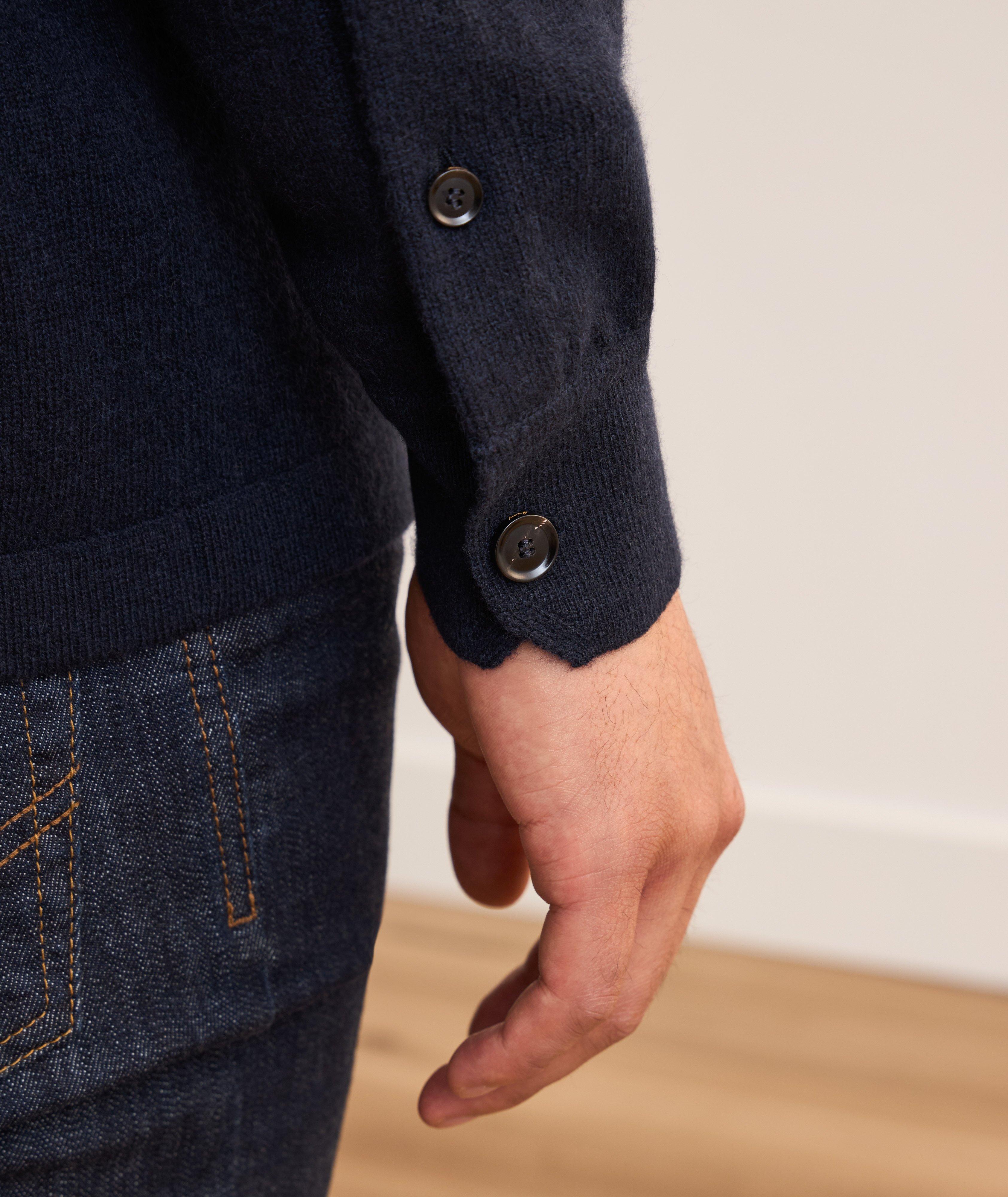 Cashmere Full-Button Polo Cardigan image 4