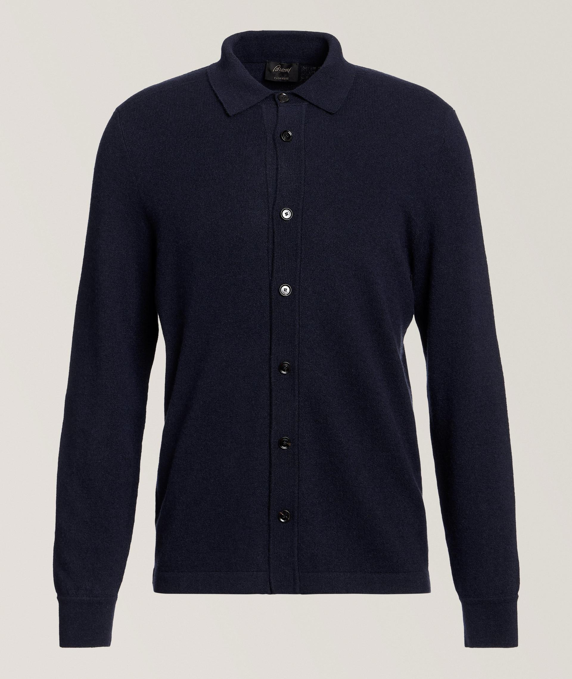 Cashmere Full-Button Polo Cardigan image 0