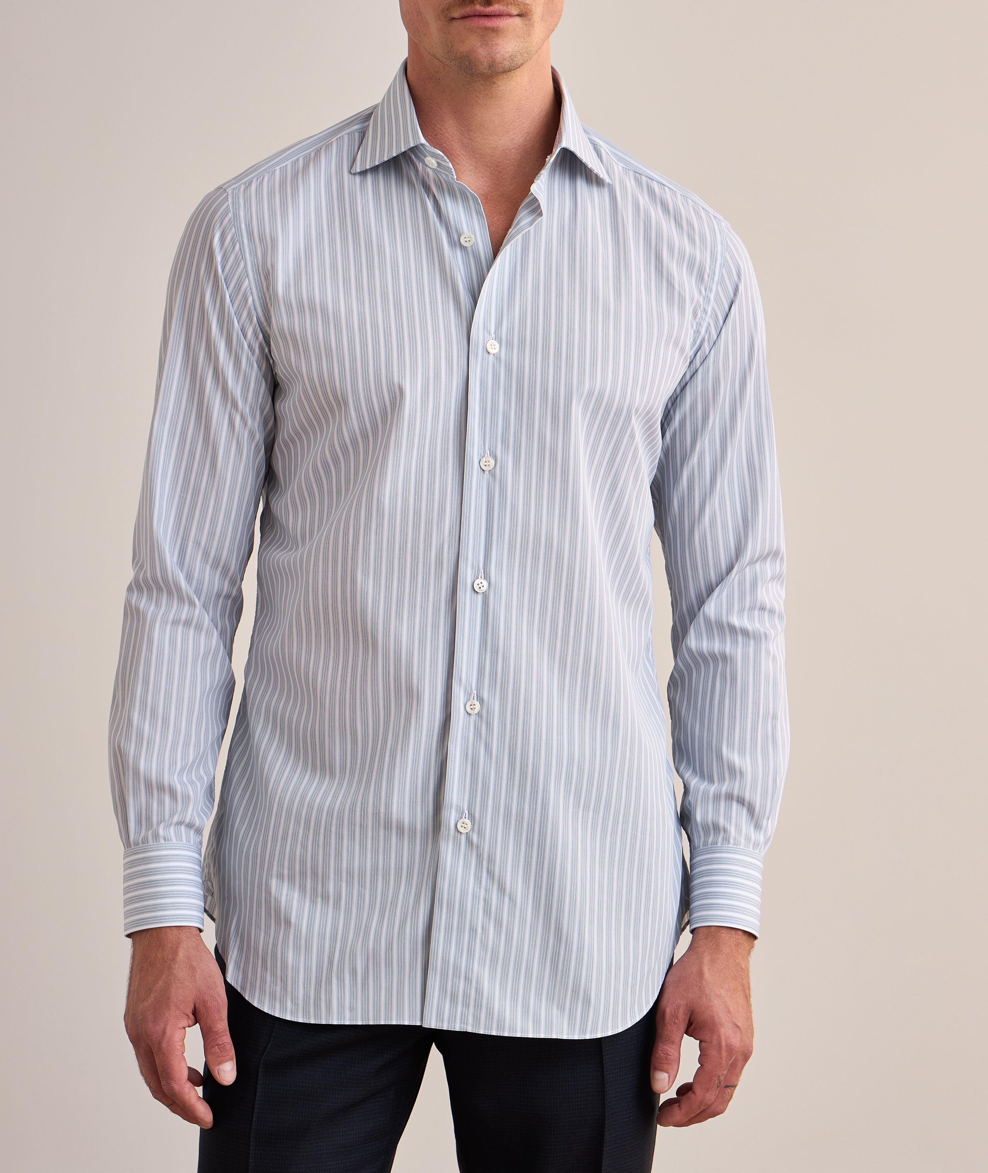 Chemise habillée en coton à rayures image 1