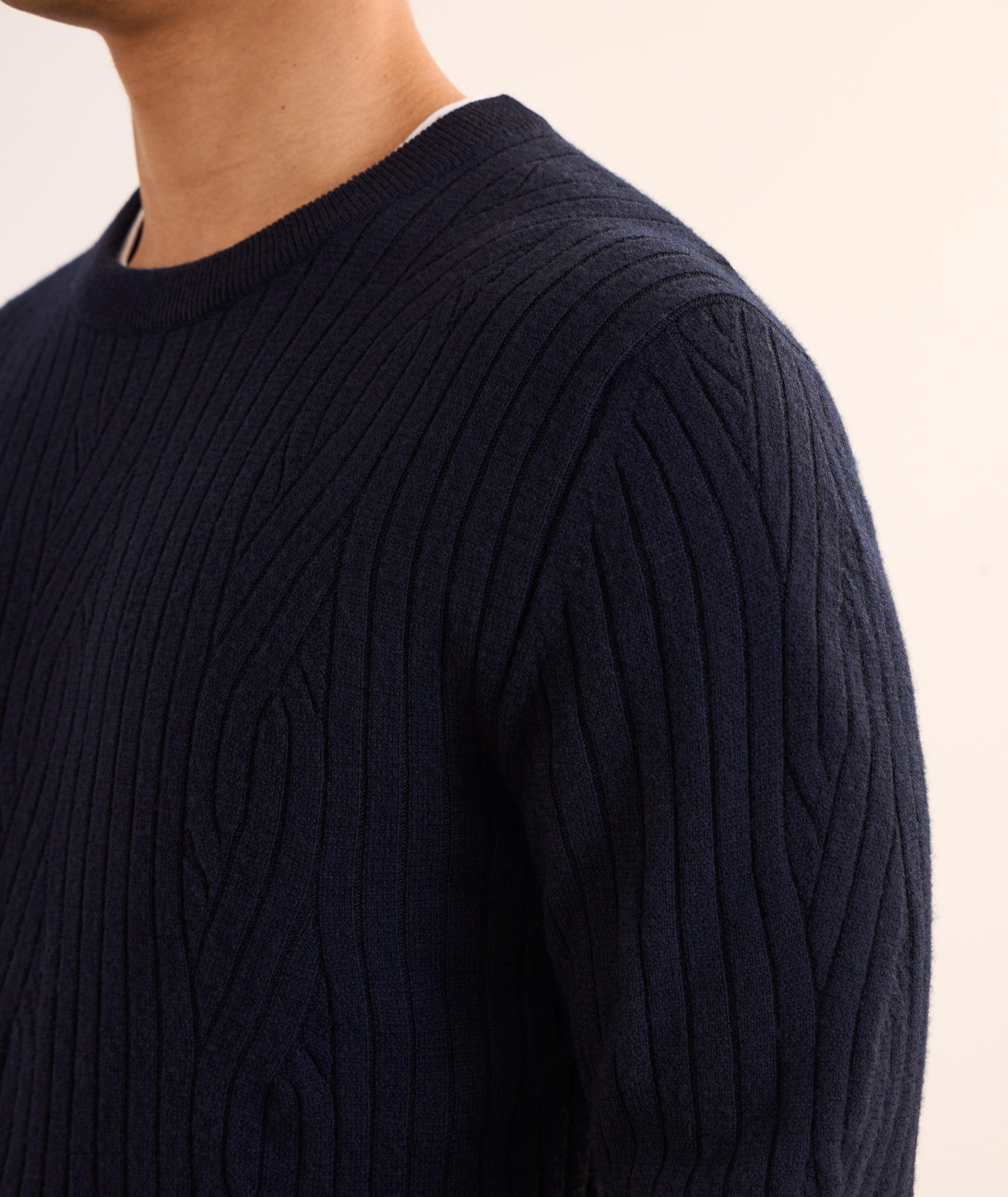 Pull en tricot côtelé de laine et de cachemire image 3