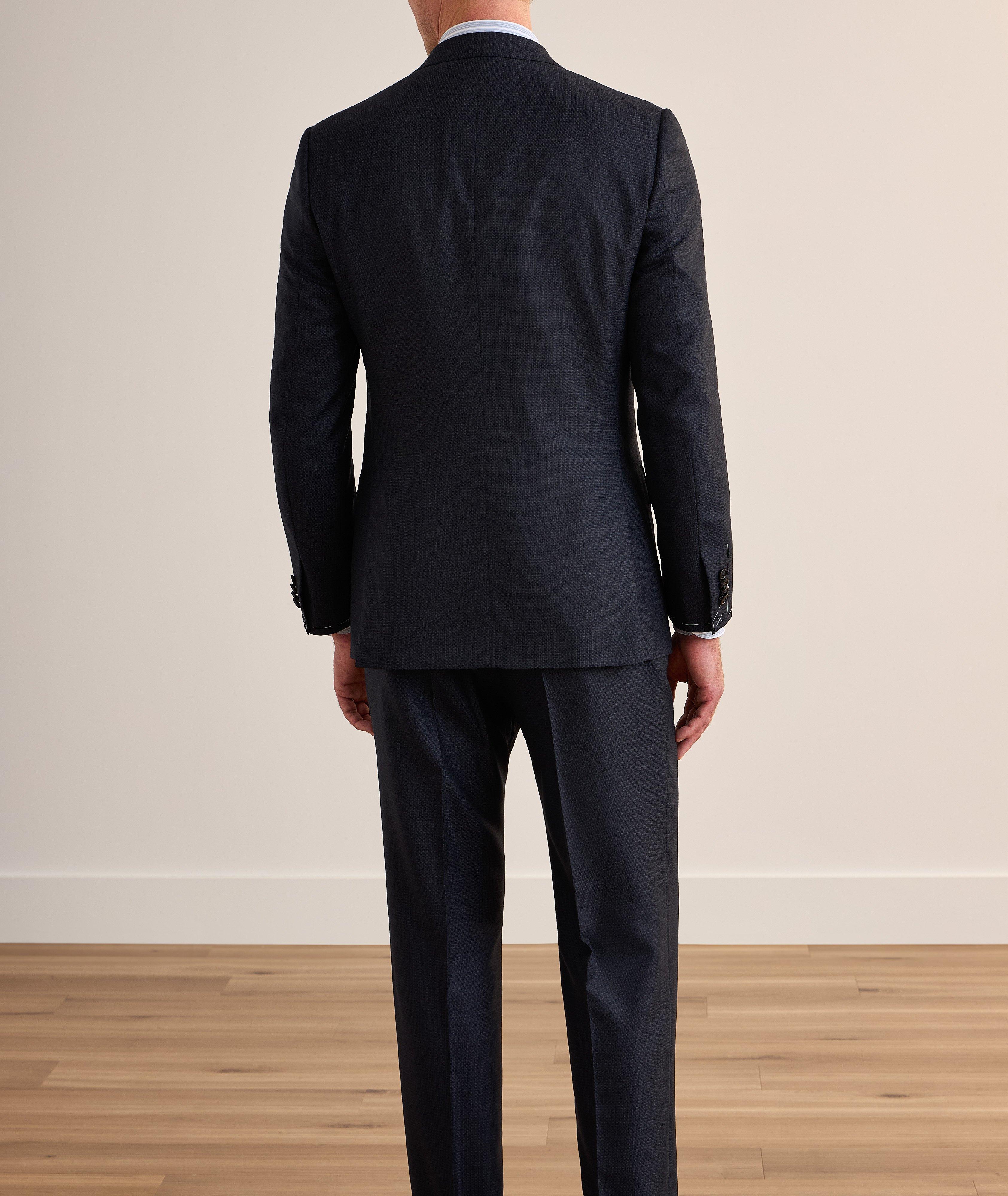 Textured Mini-Check Wool-Silk Suit image 2