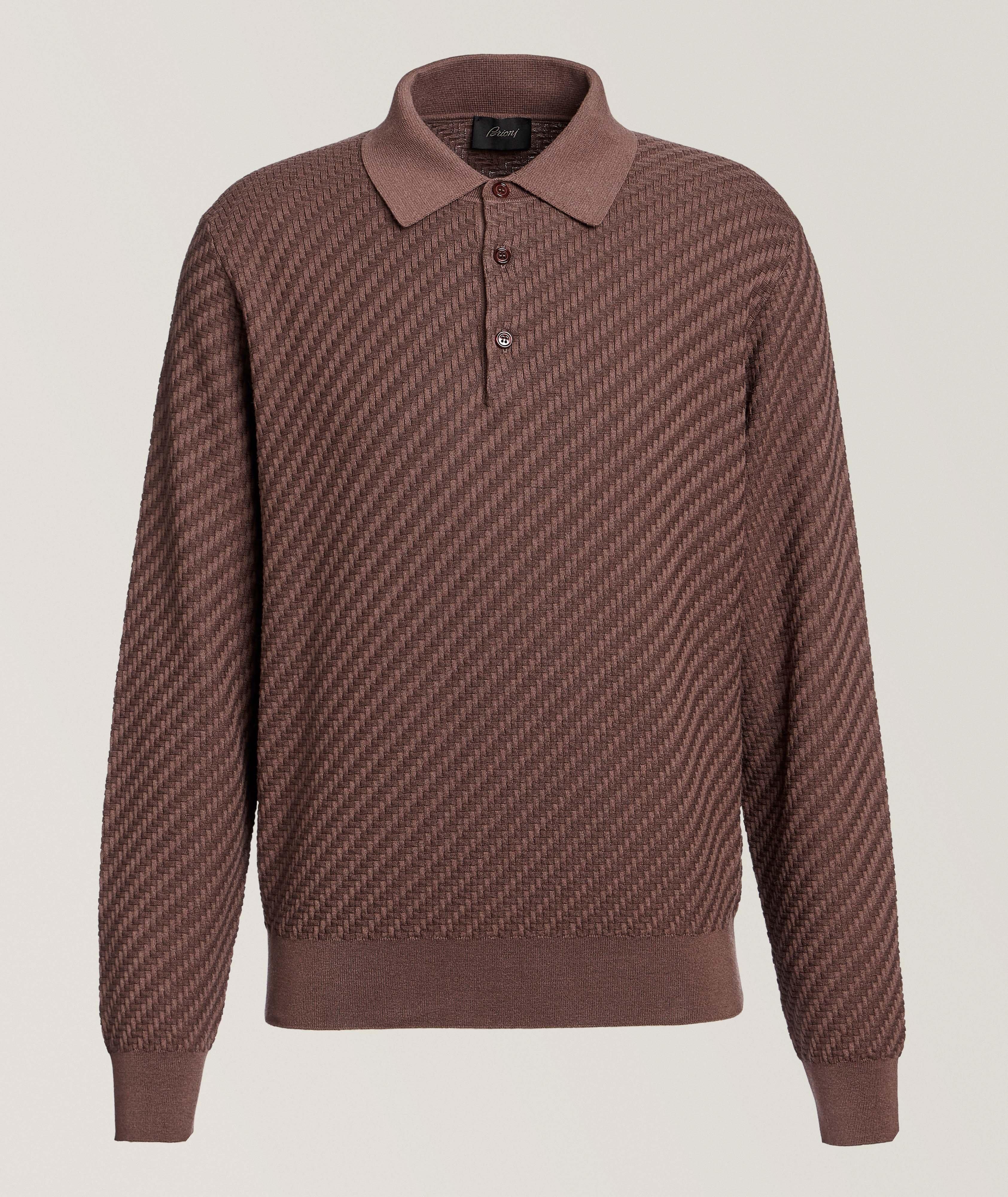 Polo en coton, en soie et en cachemire à tissage Trama image 0