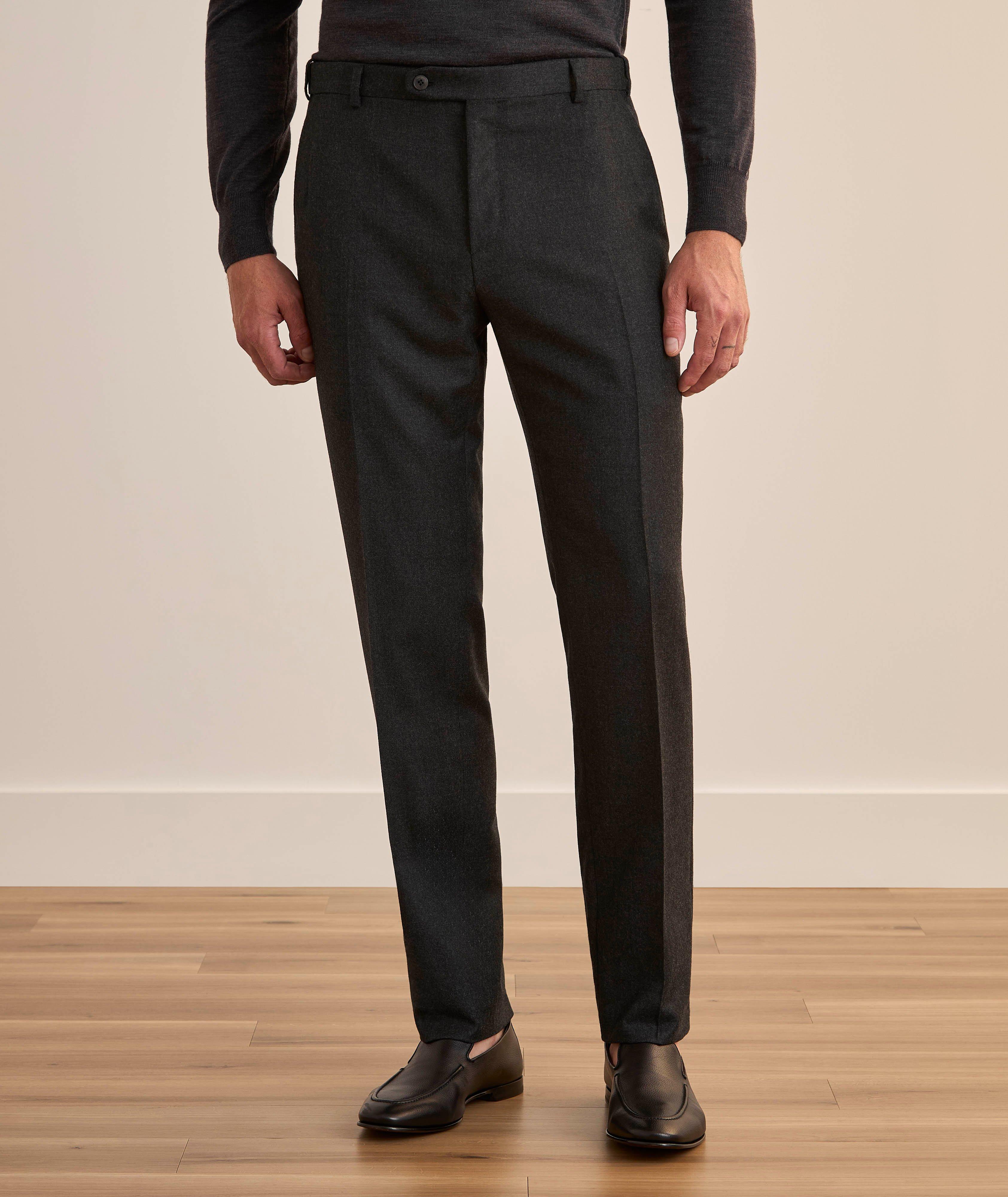 Flat Front Wool Flannel Dress Pants  image 1