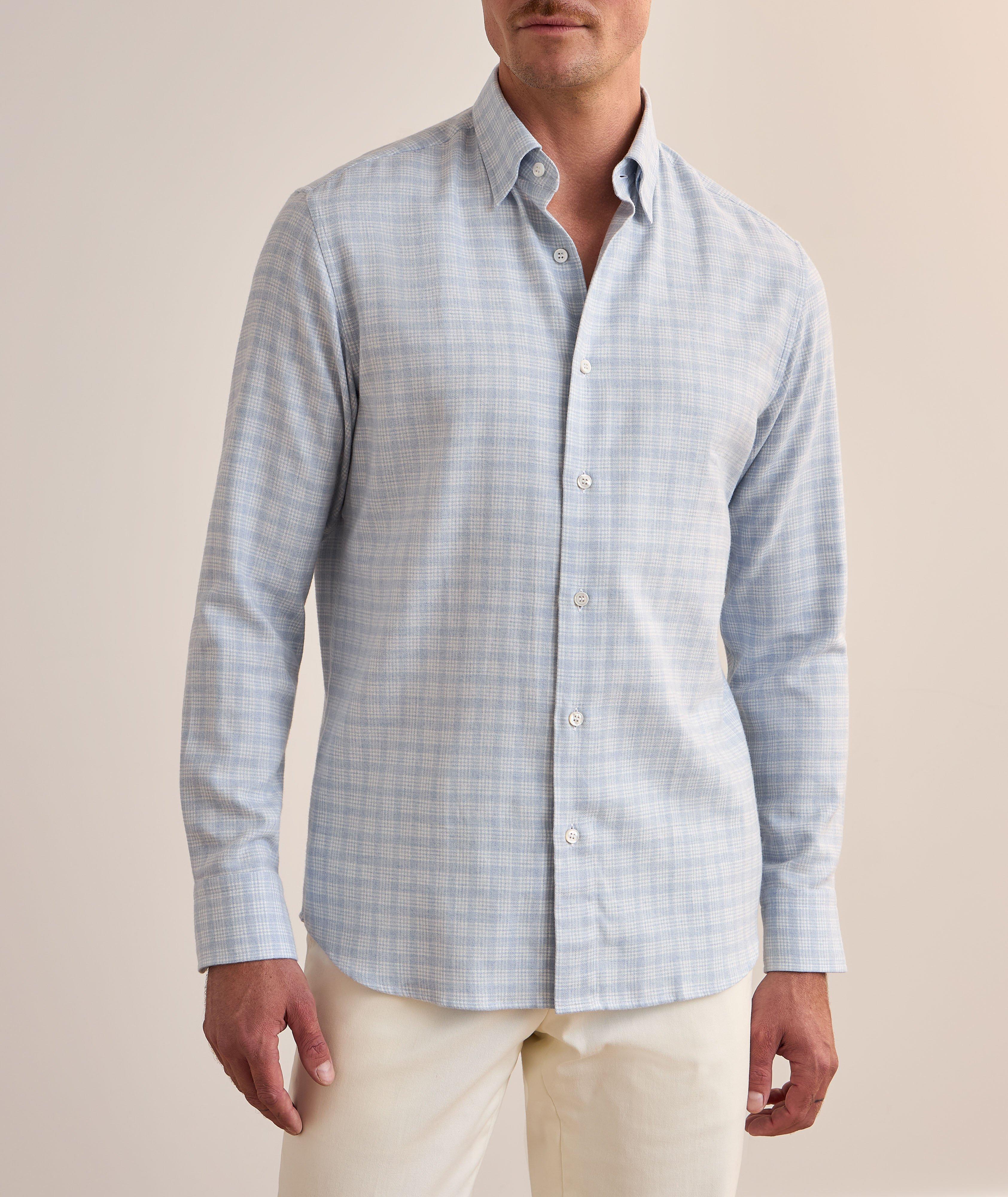 Chemise à carreaux en coton brossé  image 1
