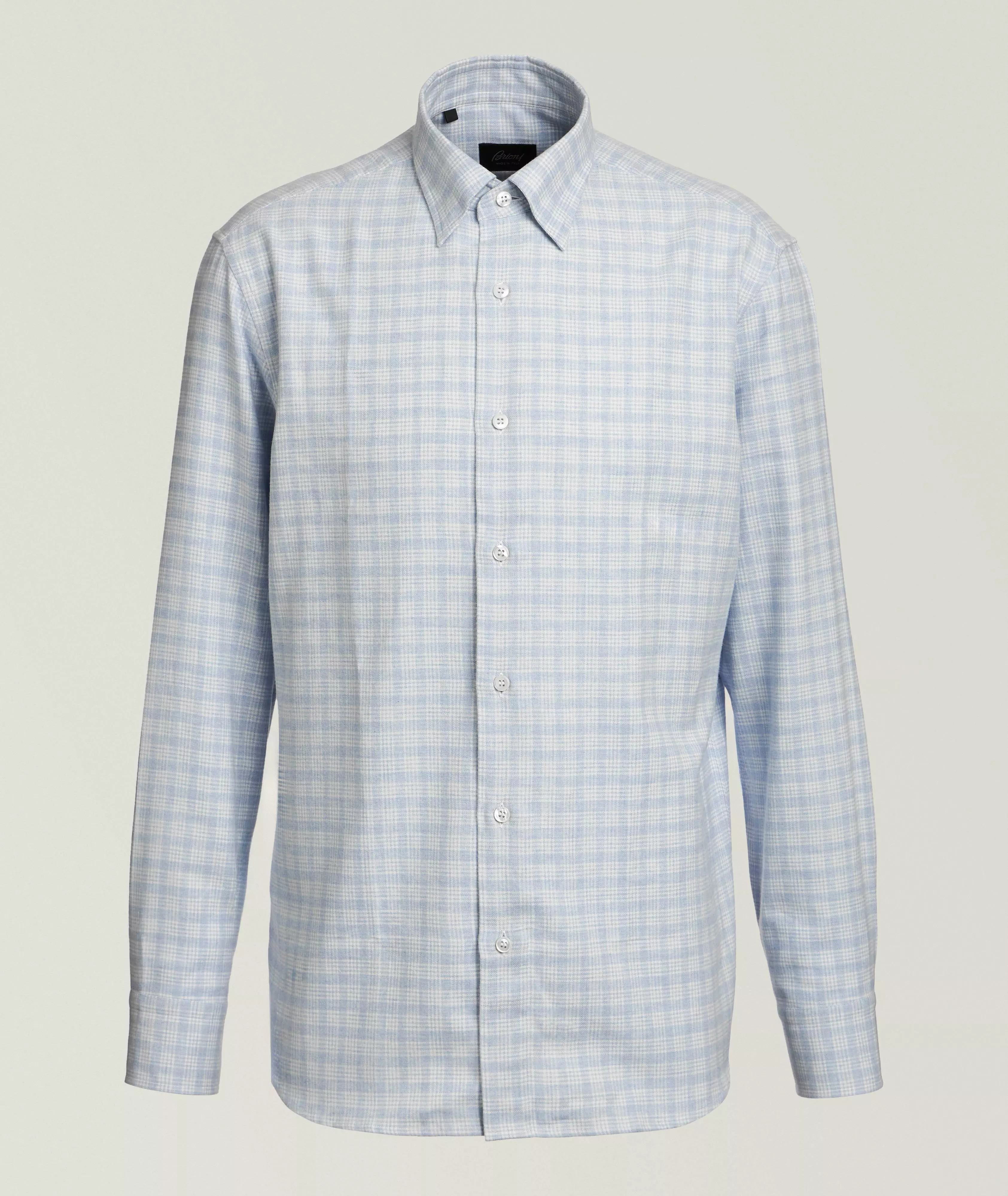 Brioni Plaid Brushed Cotton Shirt