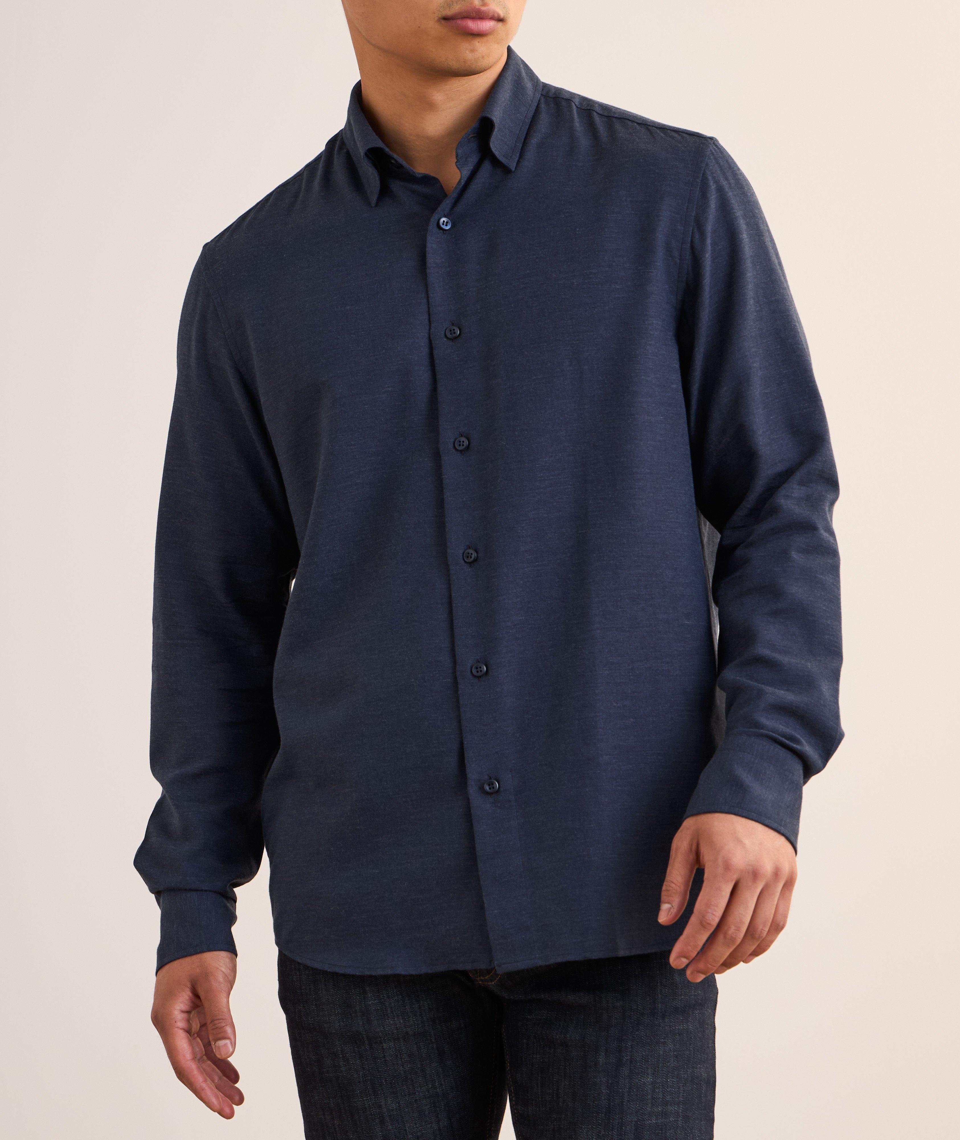 Brushed Cotton-Cashmere Twill Shirt image 1