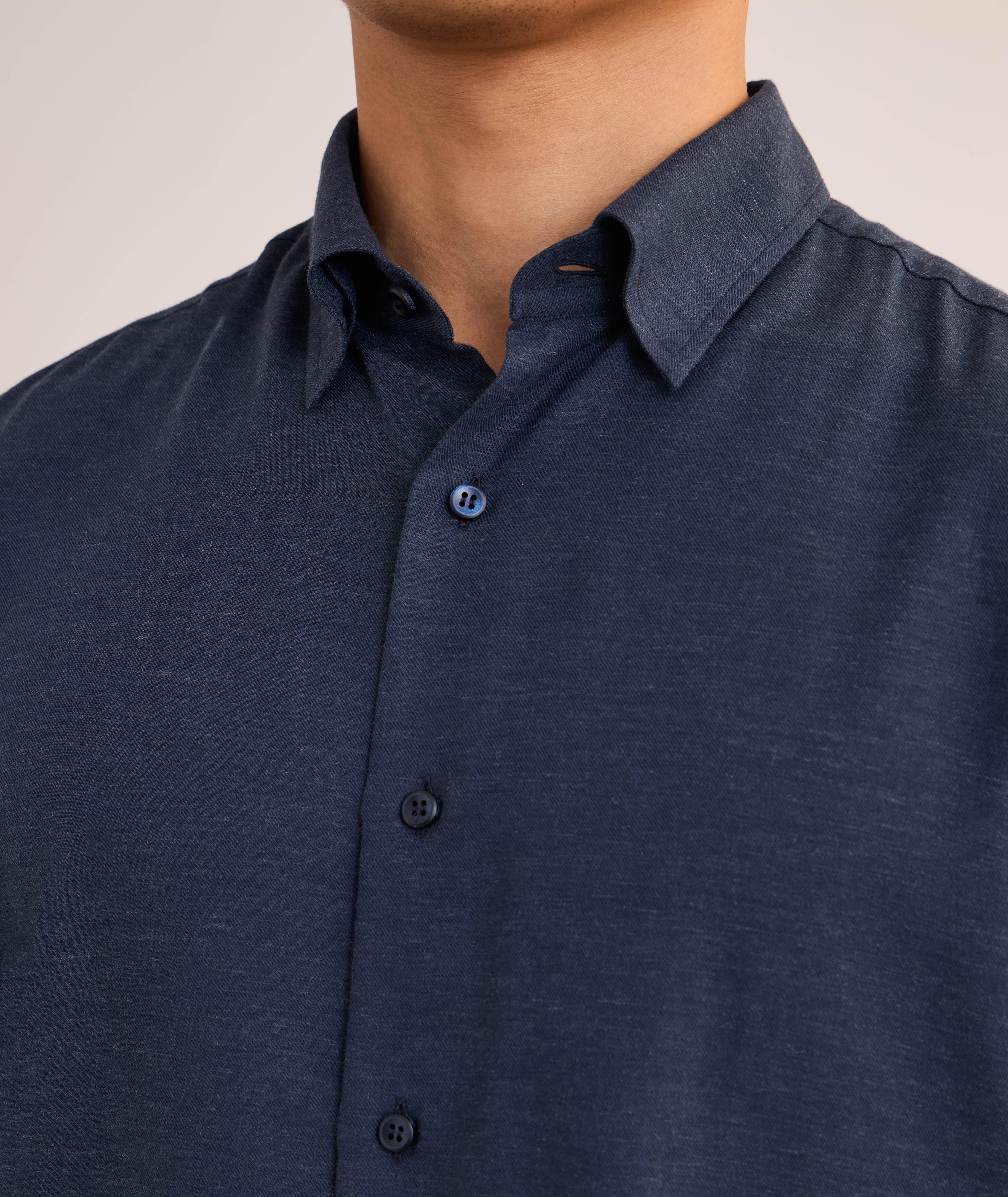 Brushed Cotton-Cashmere Twill Shirt image 4