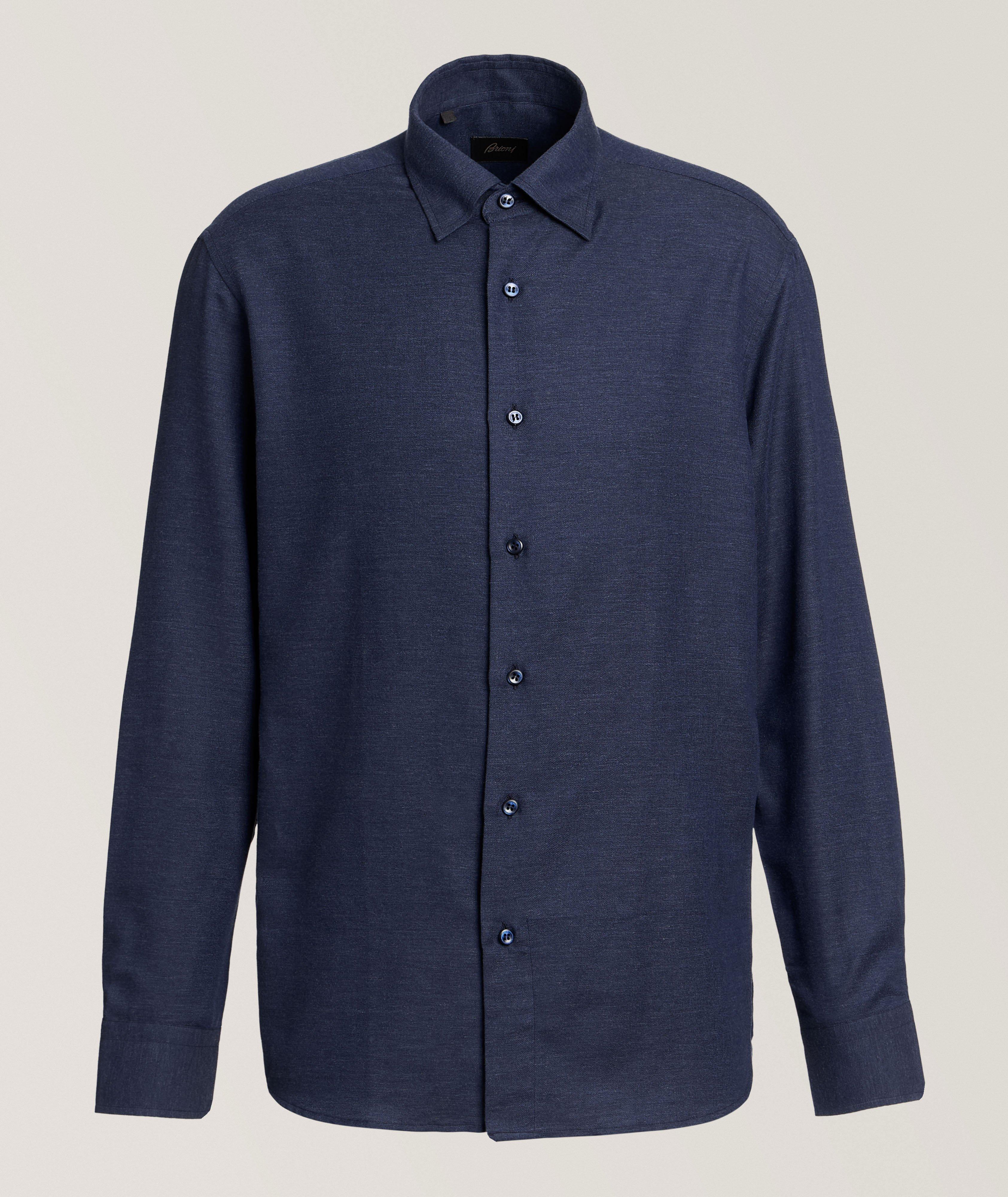Brushed Cotton-Cashmere Twill Shirt image 0