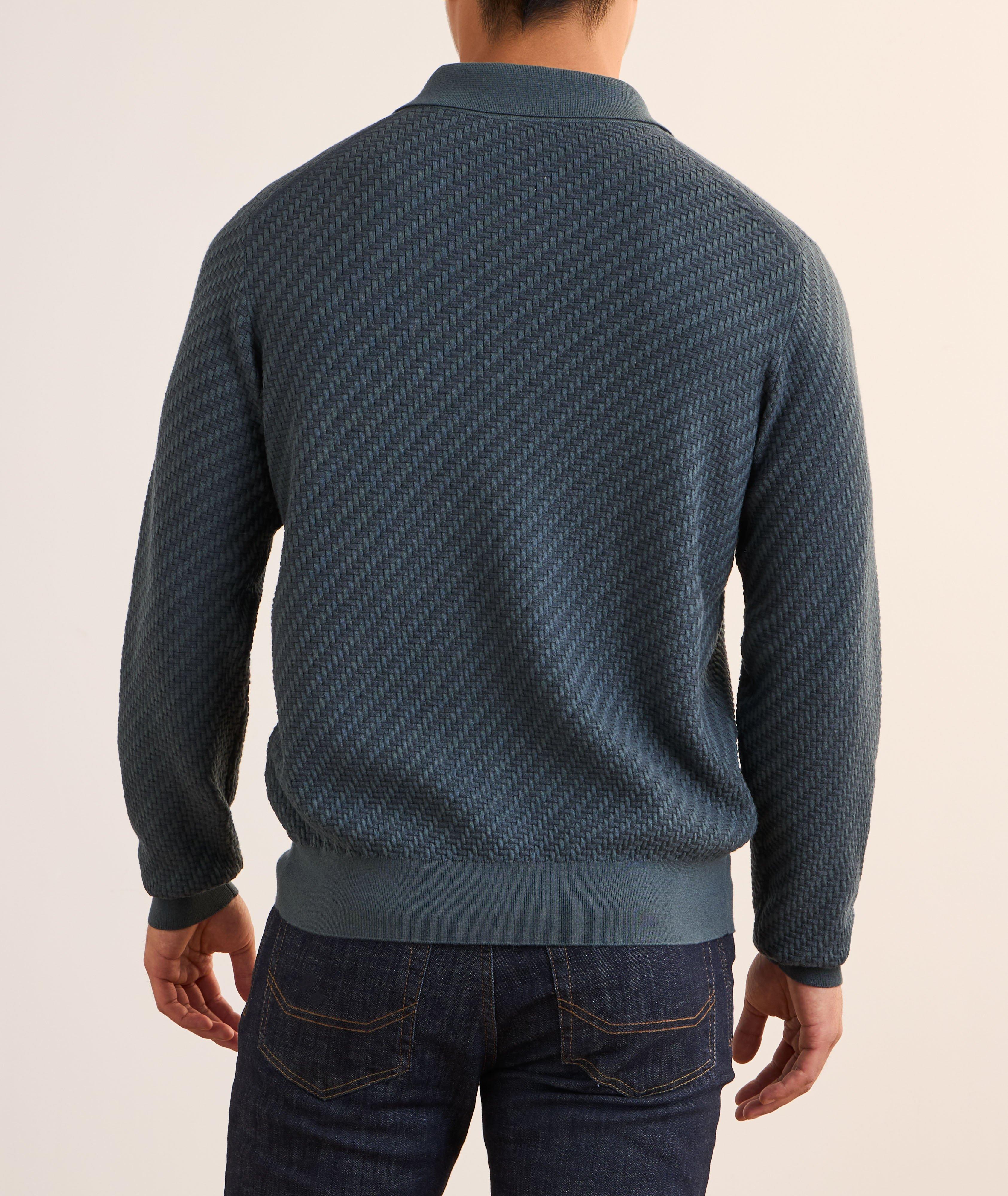 Trama-Weave Cotton-Silk-Cashmere Polo image 2