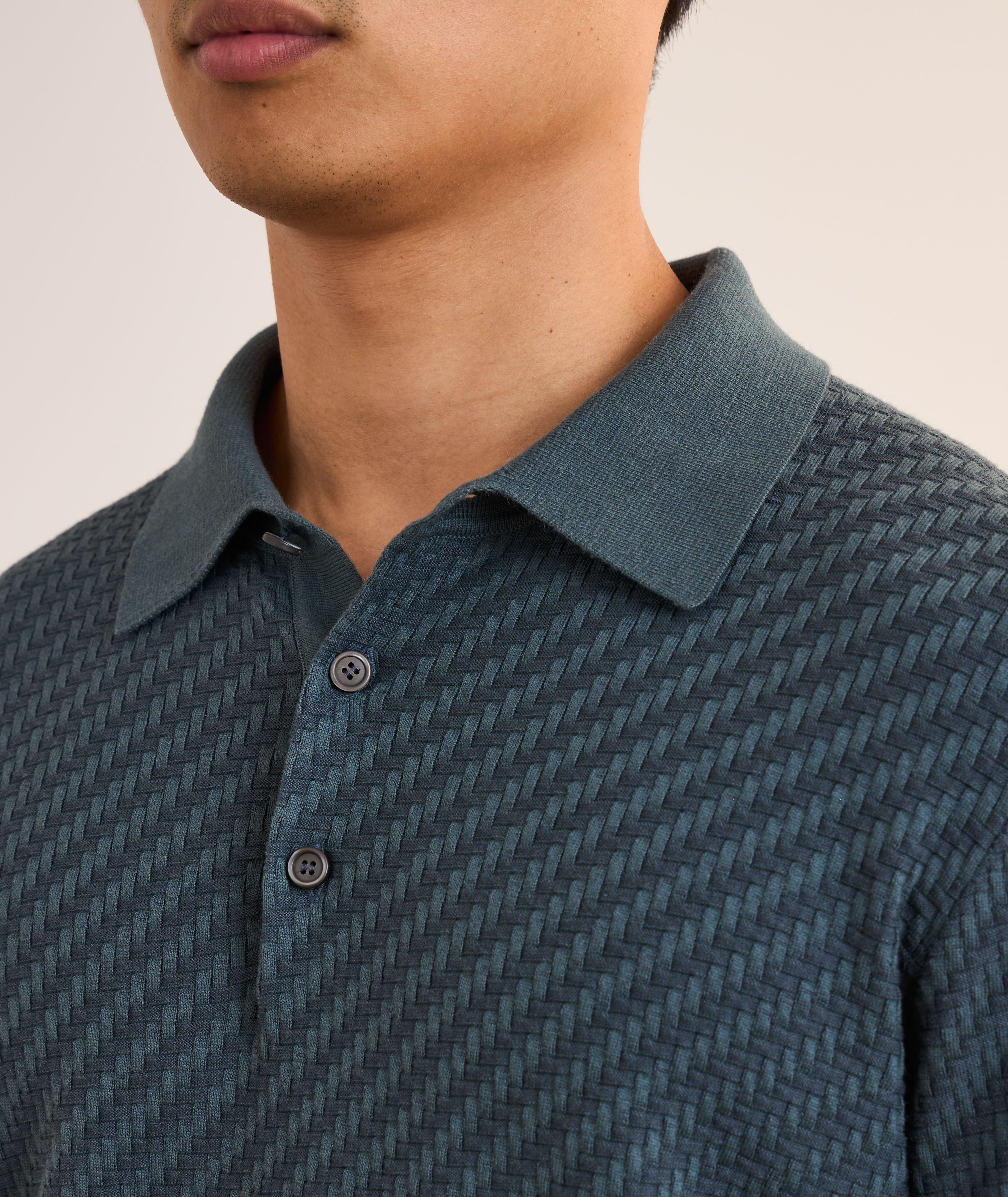 Trama-Weave Cotton-Silk-Cashmere Polo image 3