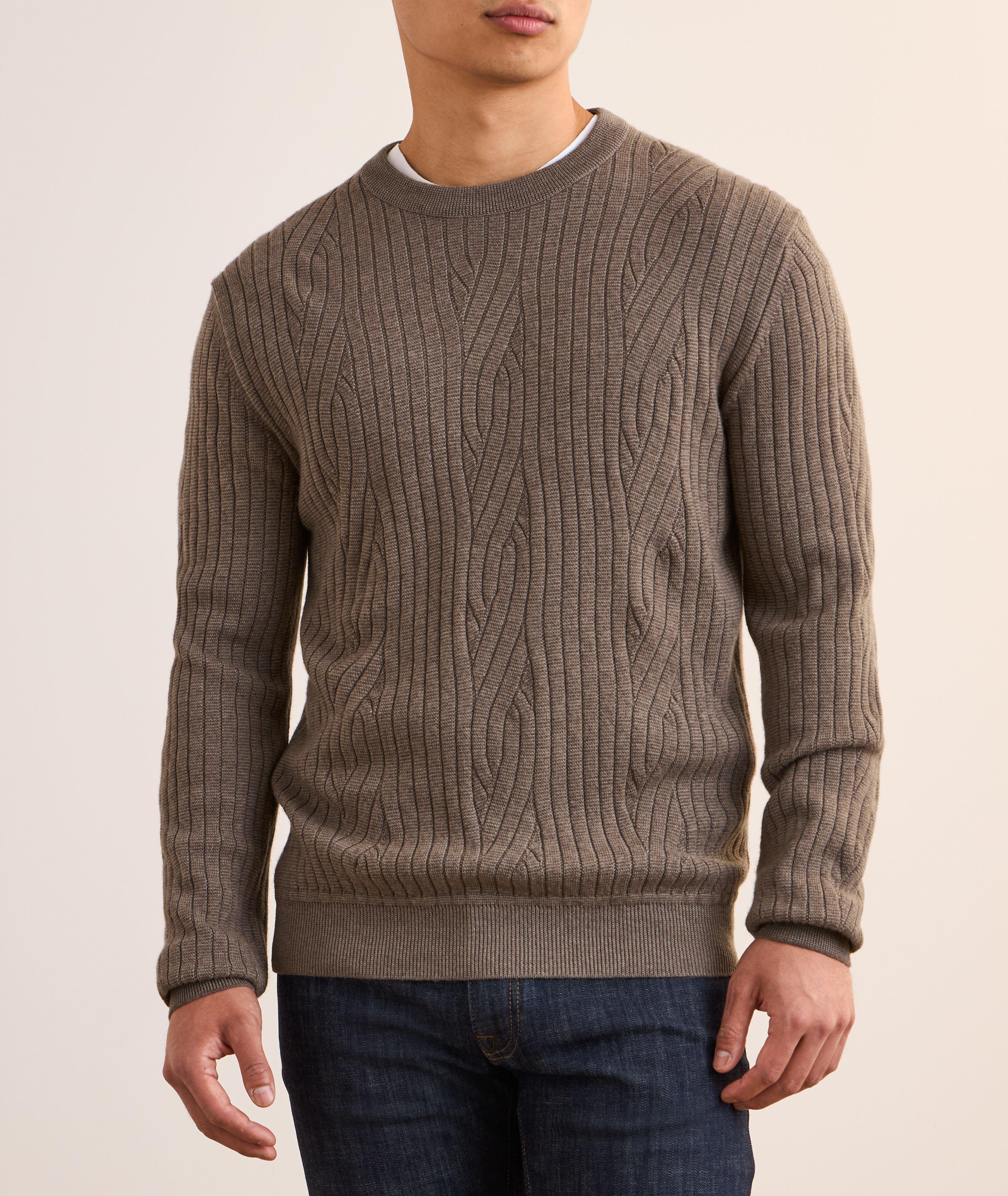 Pull en tricot côtelé de laine et de cachemire image 1