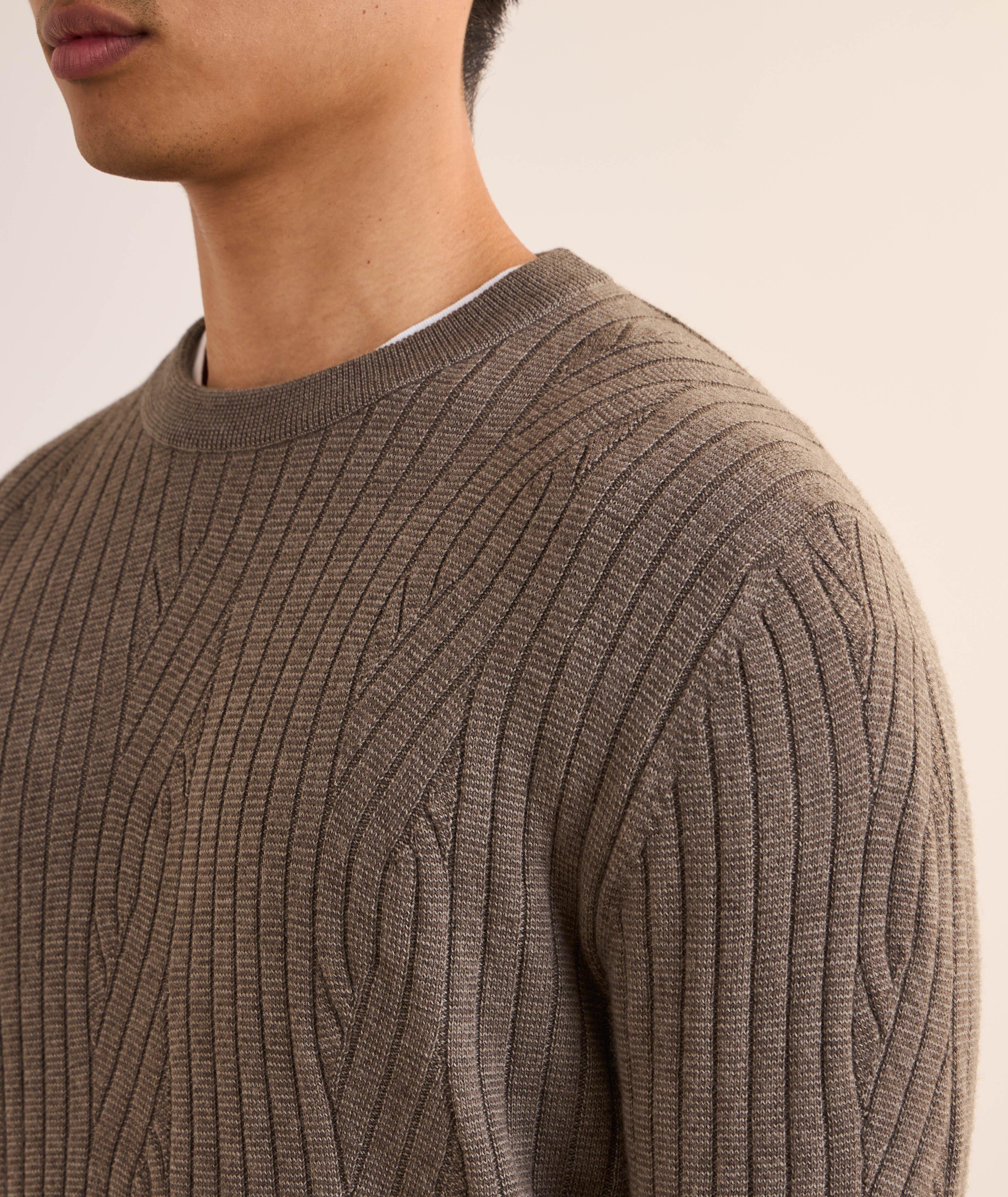 Pull en tricot côtelé de laine et de cachemire image 3