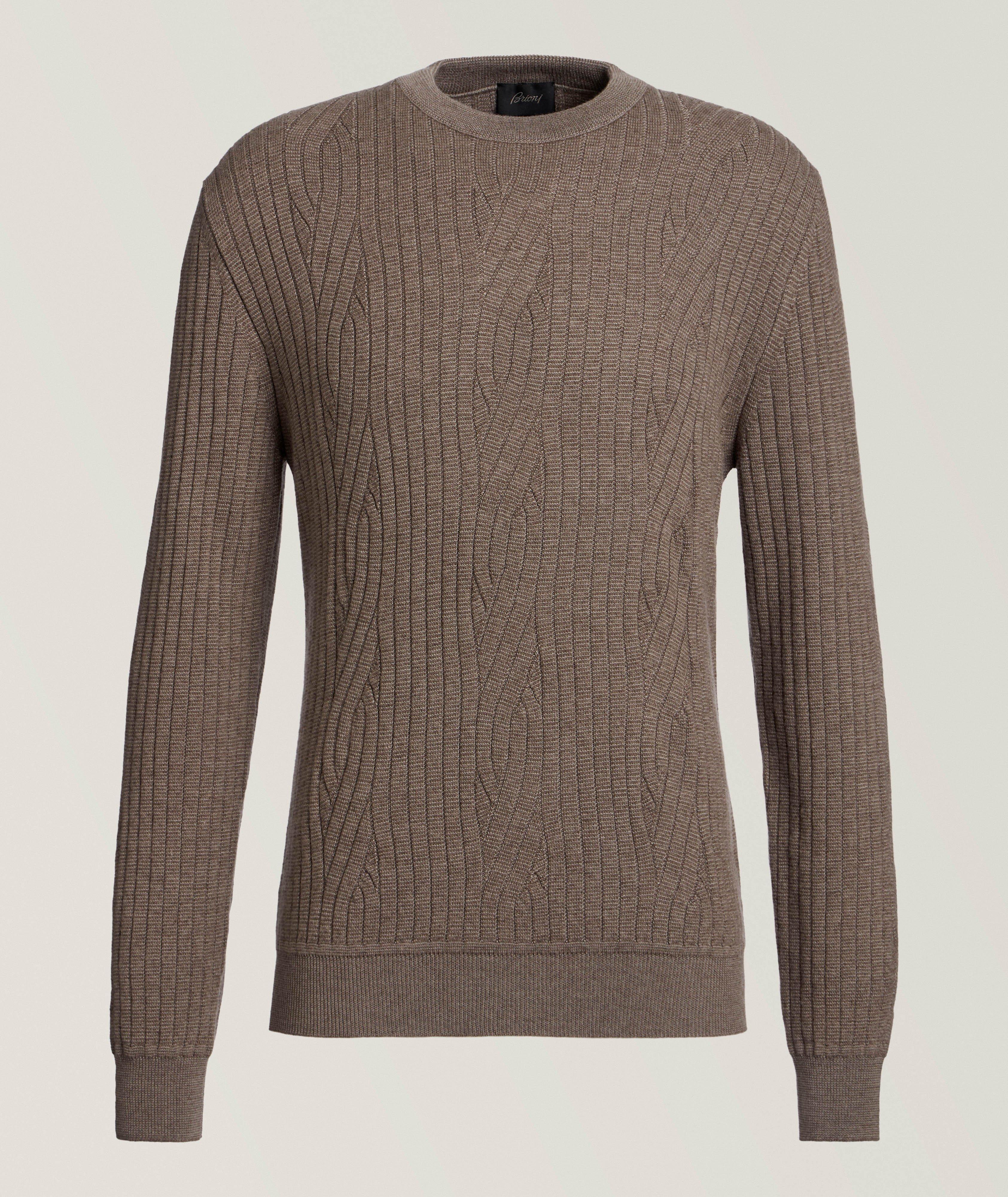 Pull en tricot côtelé de laine et de cachemire image 0