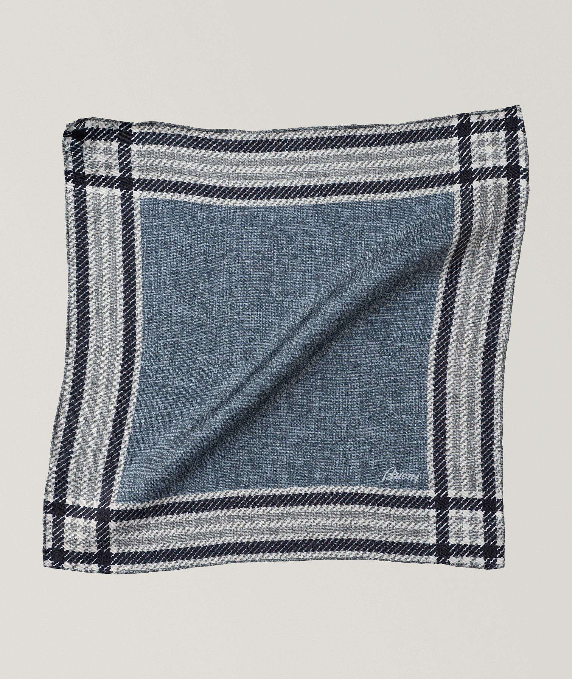 Plaid Border Silk Pocket Square image 0