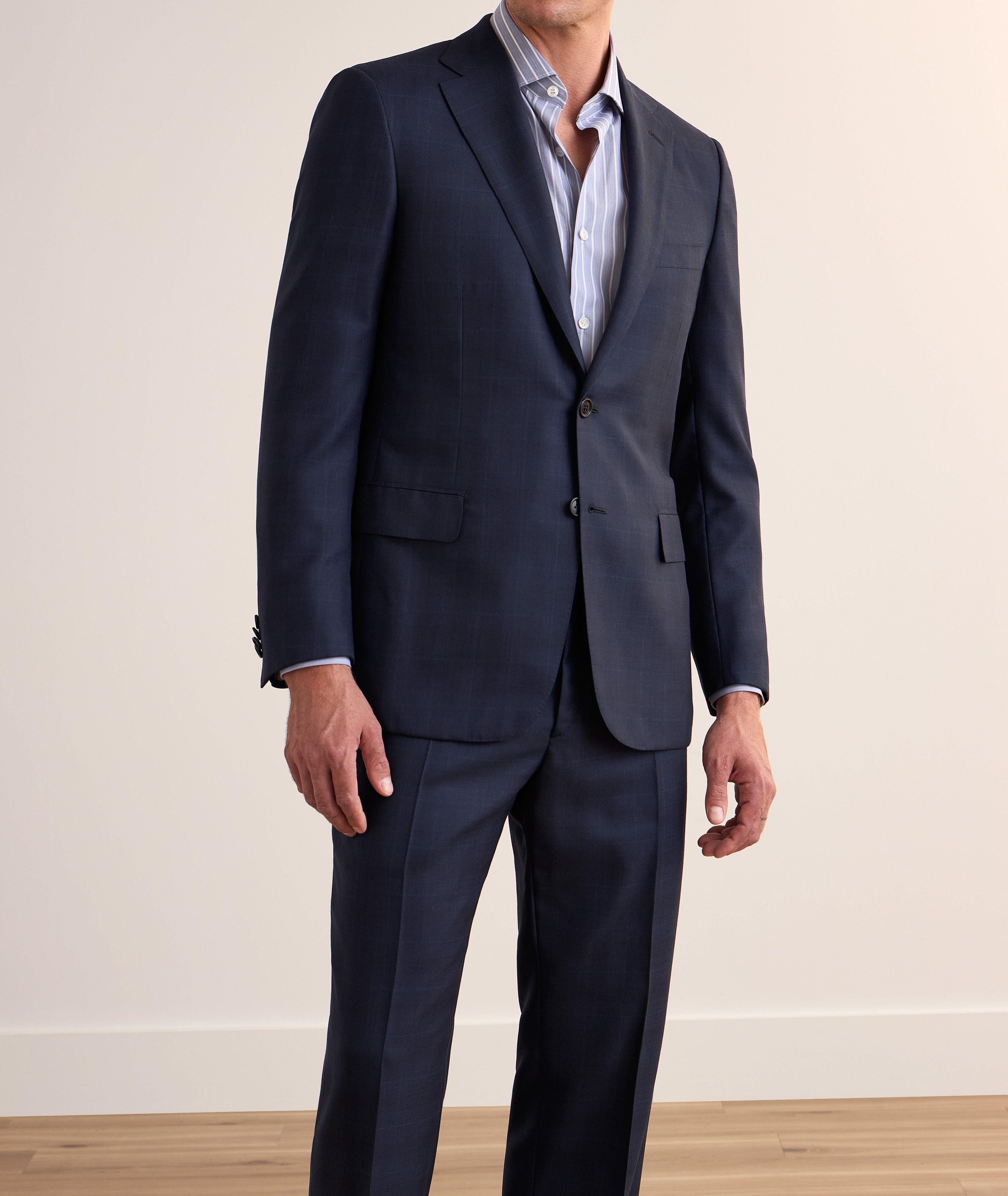 Windowpane Wool-Silk Suit image 1