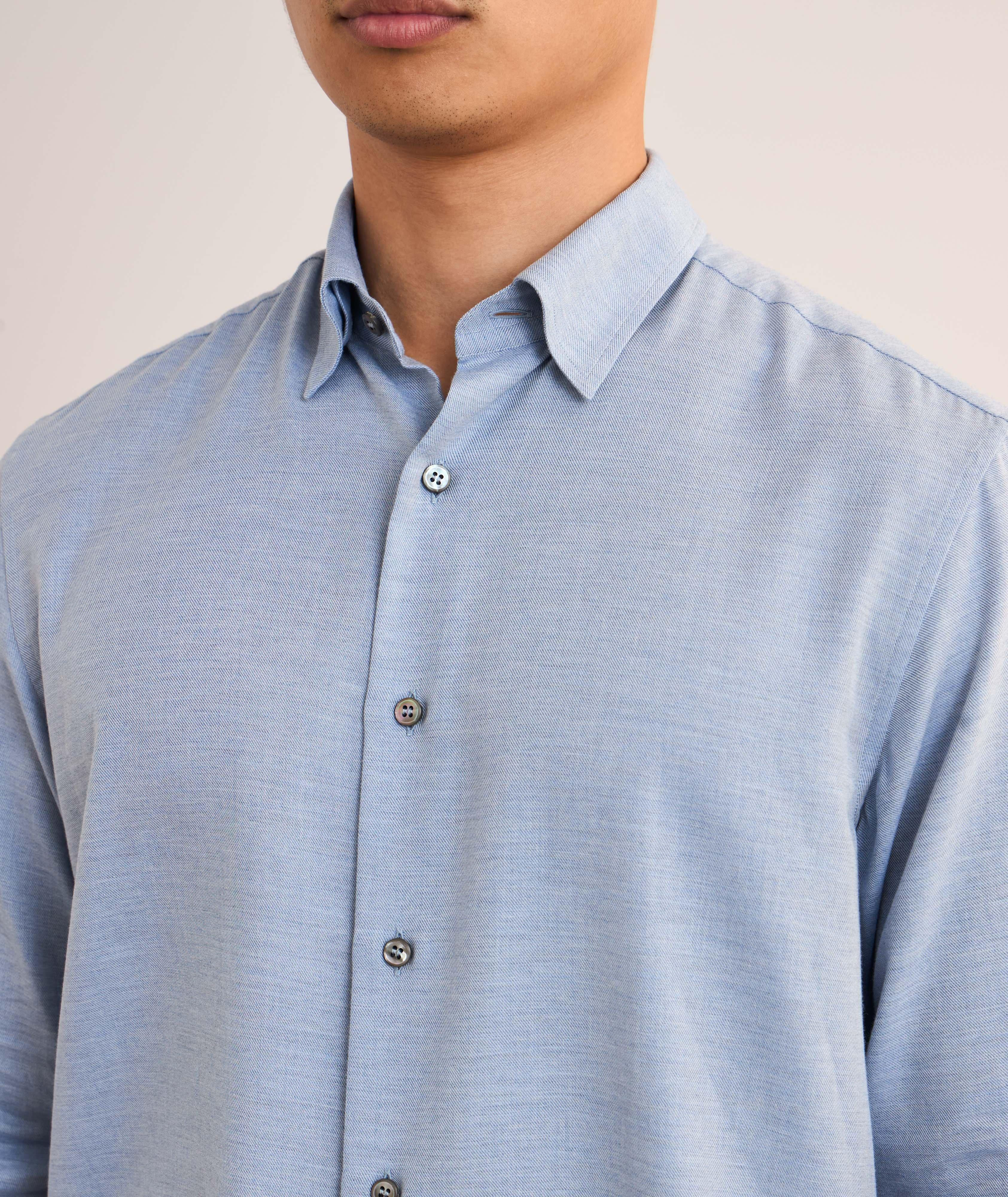 Chemise en twill de coton et de cachemire image 4