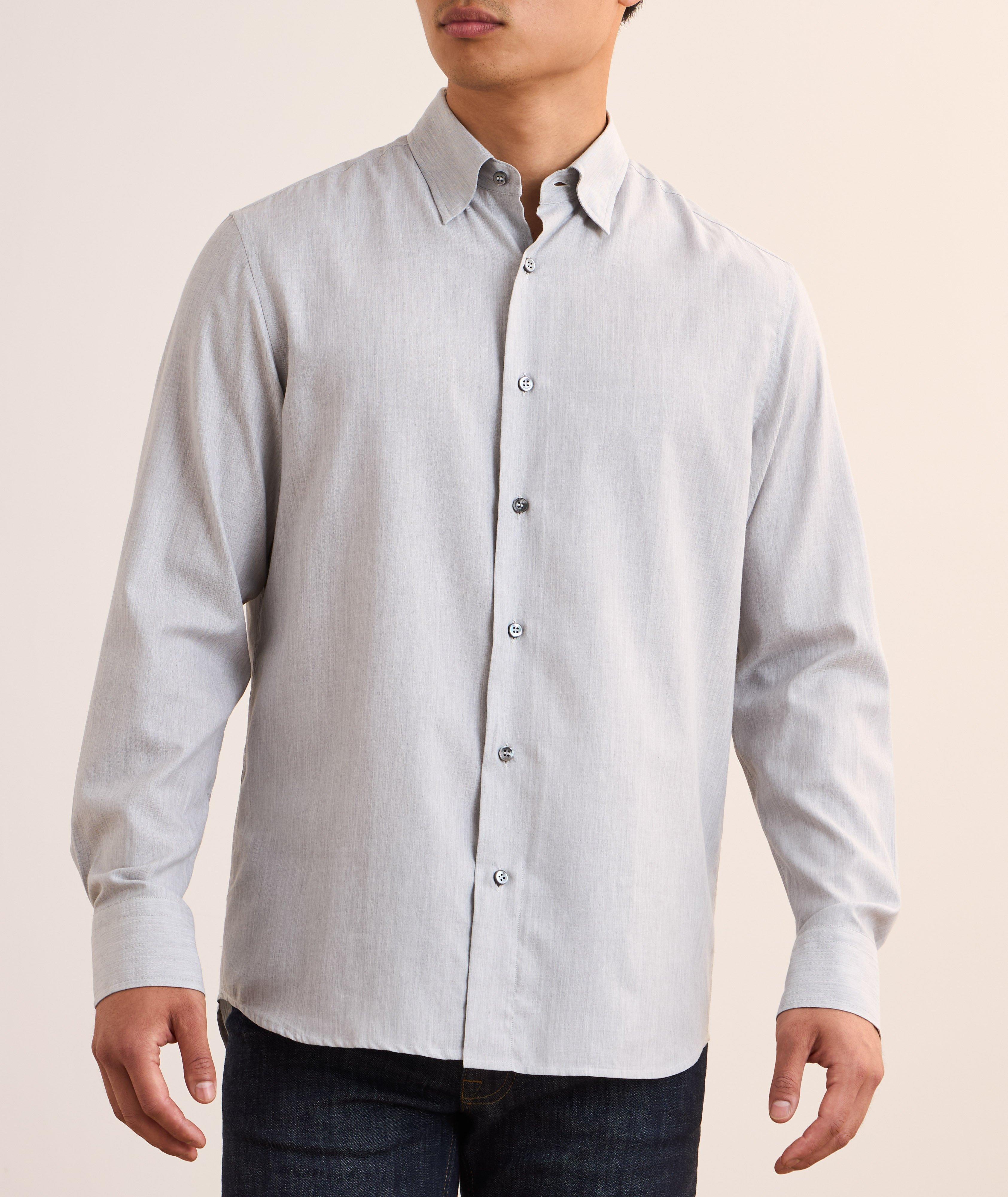 Chemise en coton brossé à chevrons image 1
