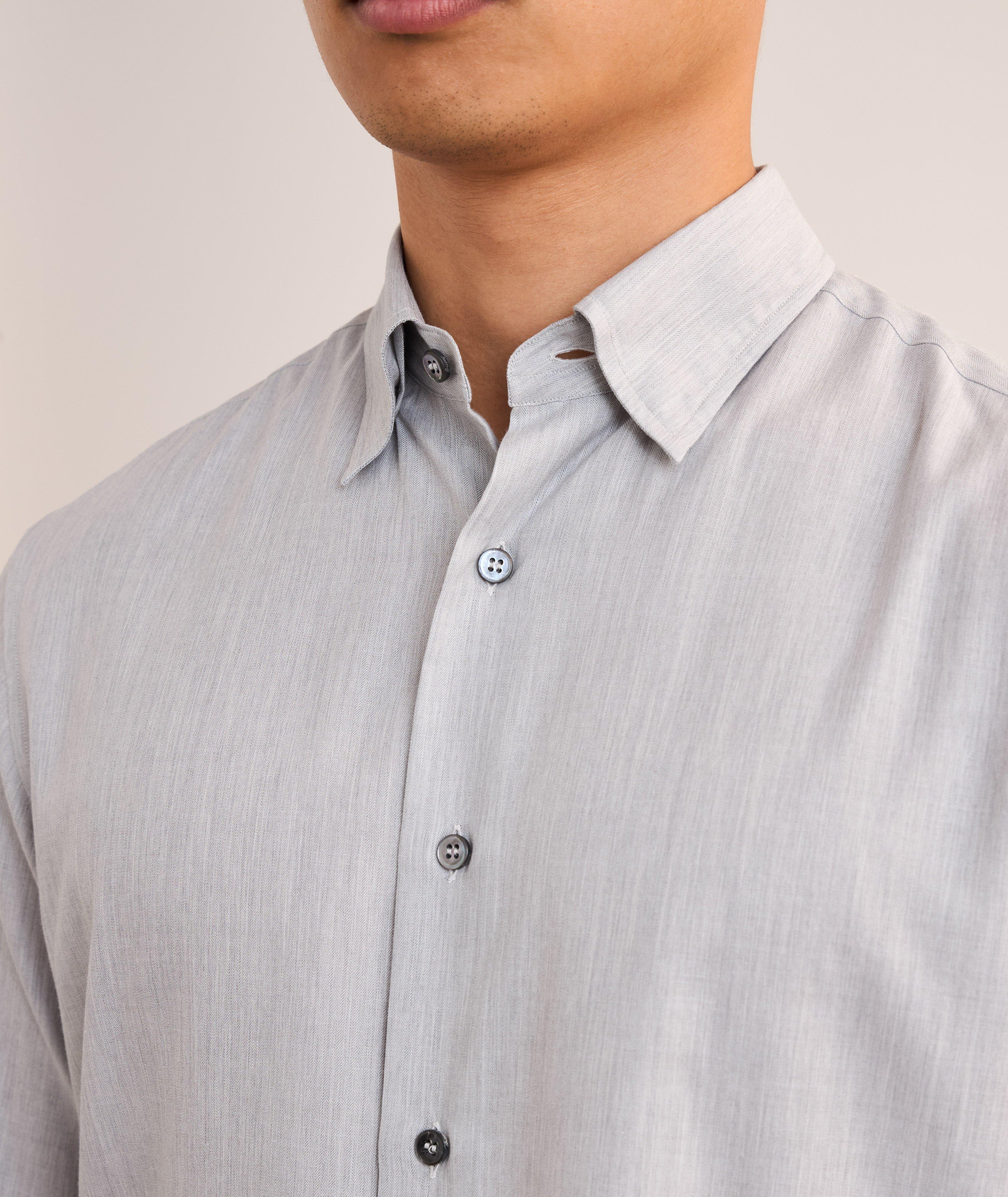 Chemise en coton brossé à chevrons image 4