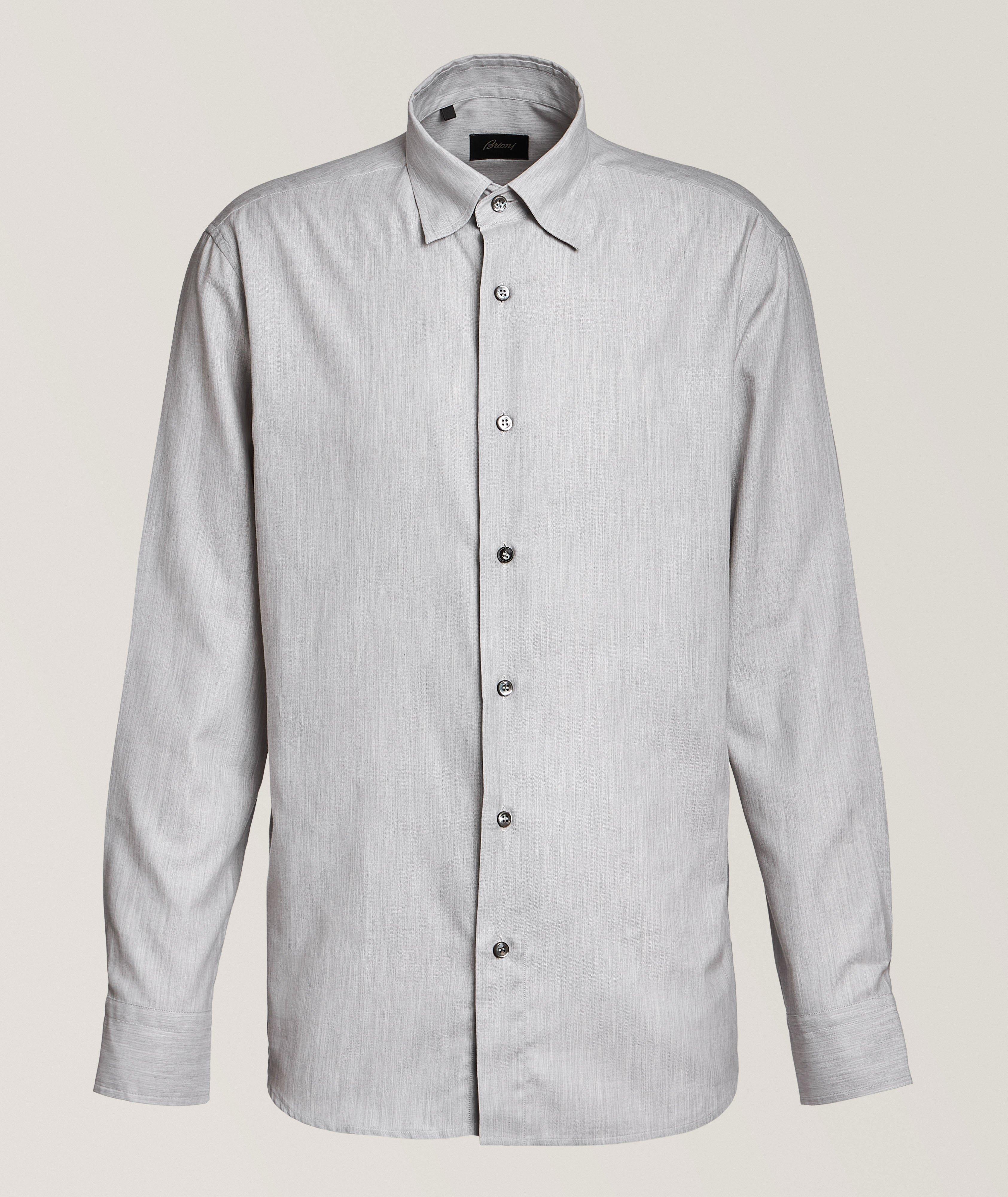 Chemise en coton brossé à chevrons image 0
