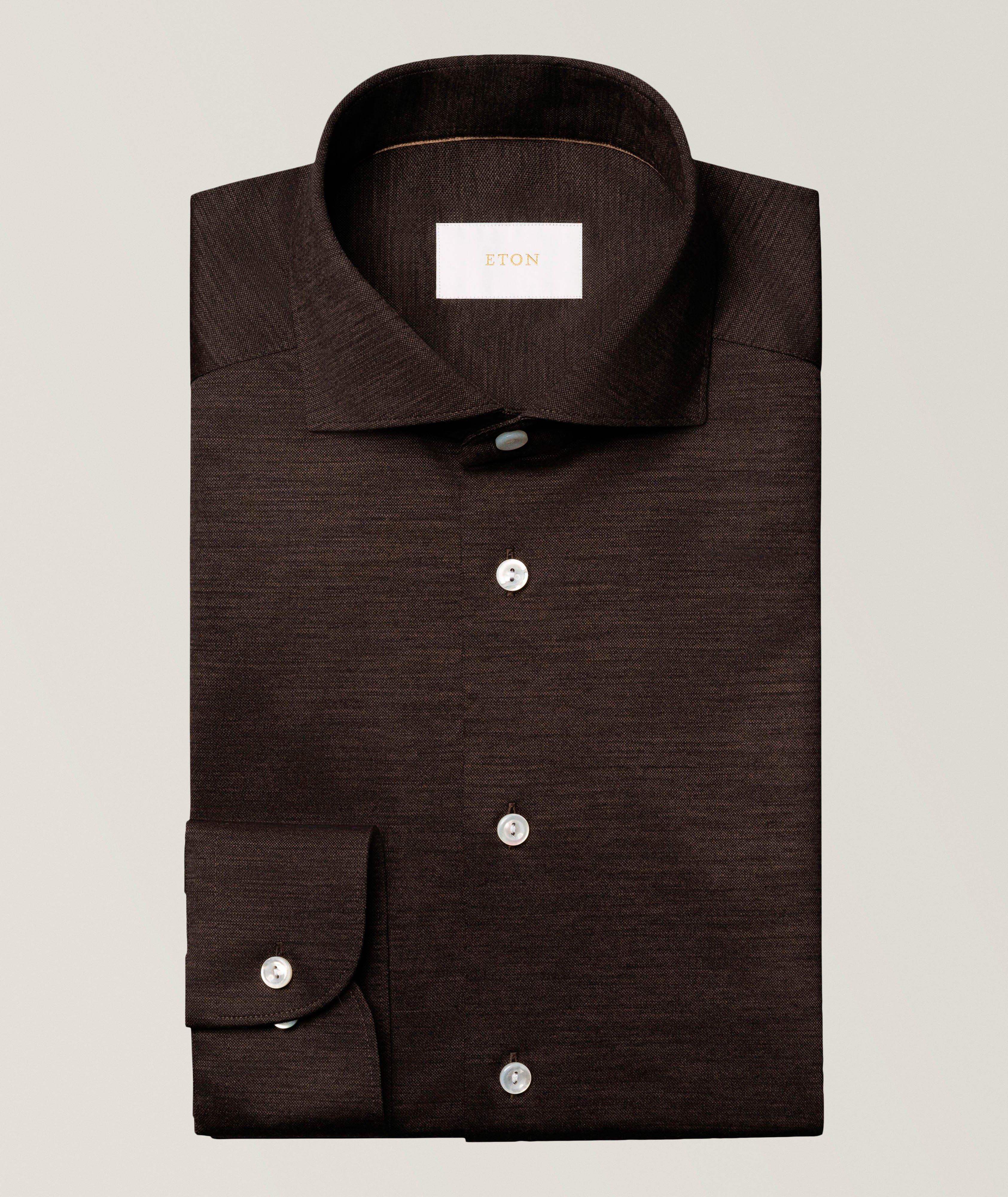 Chemise en laine mérinos à coupe contemporaine image 1
