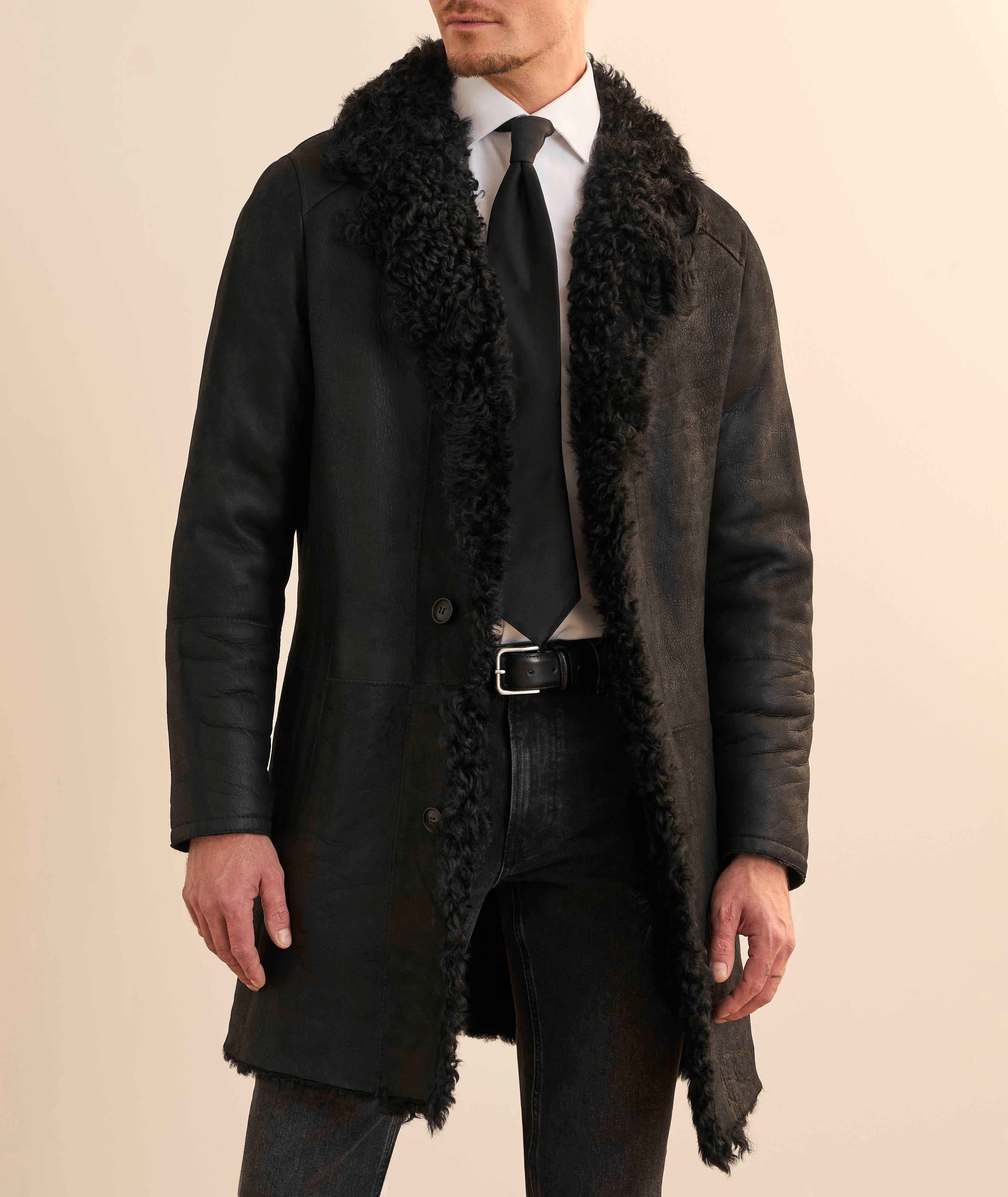 Pyramid Curly Shearling Leather Jacket image 1