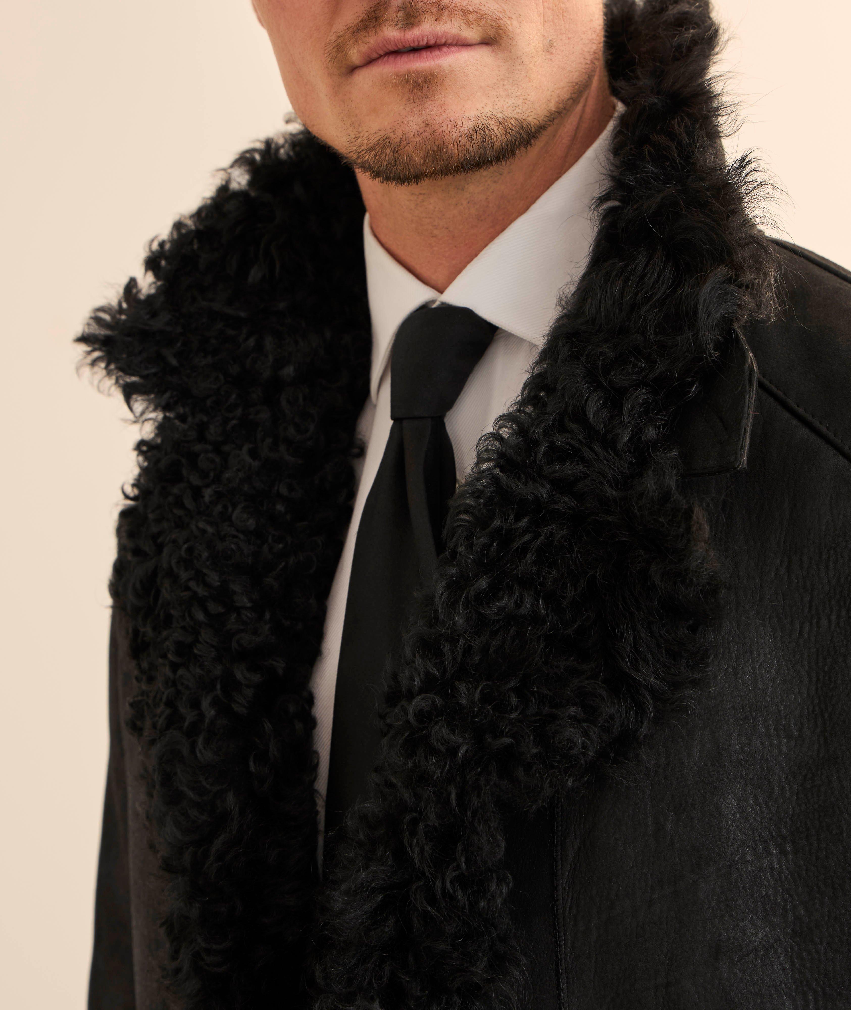 Pyramid Curly Shearling Leather Jacket image 3