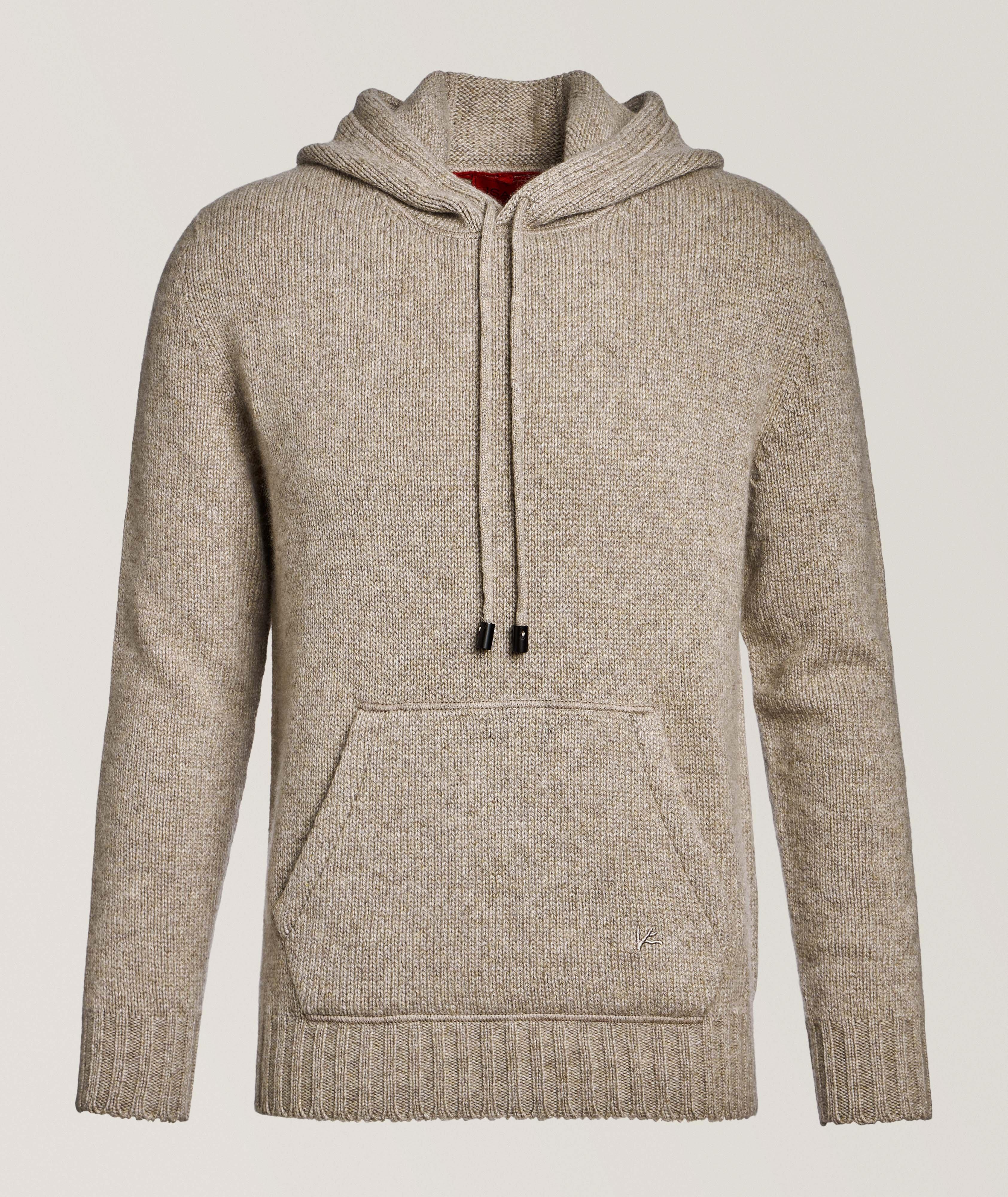 Isaia Cashmere Drawstring Hooded Sweater