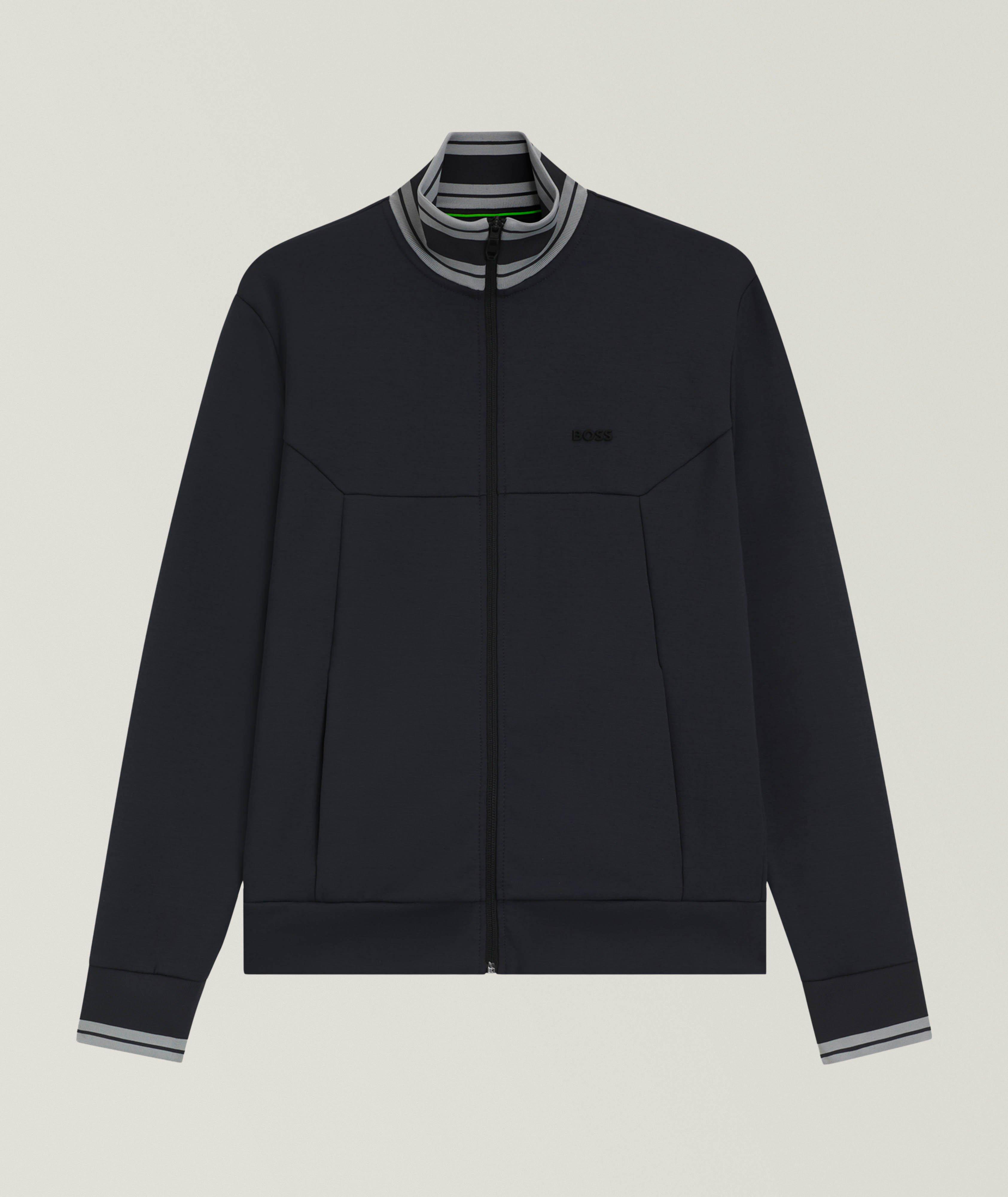 Blouson-pull en mélange de coton à détails contrastants image 0
