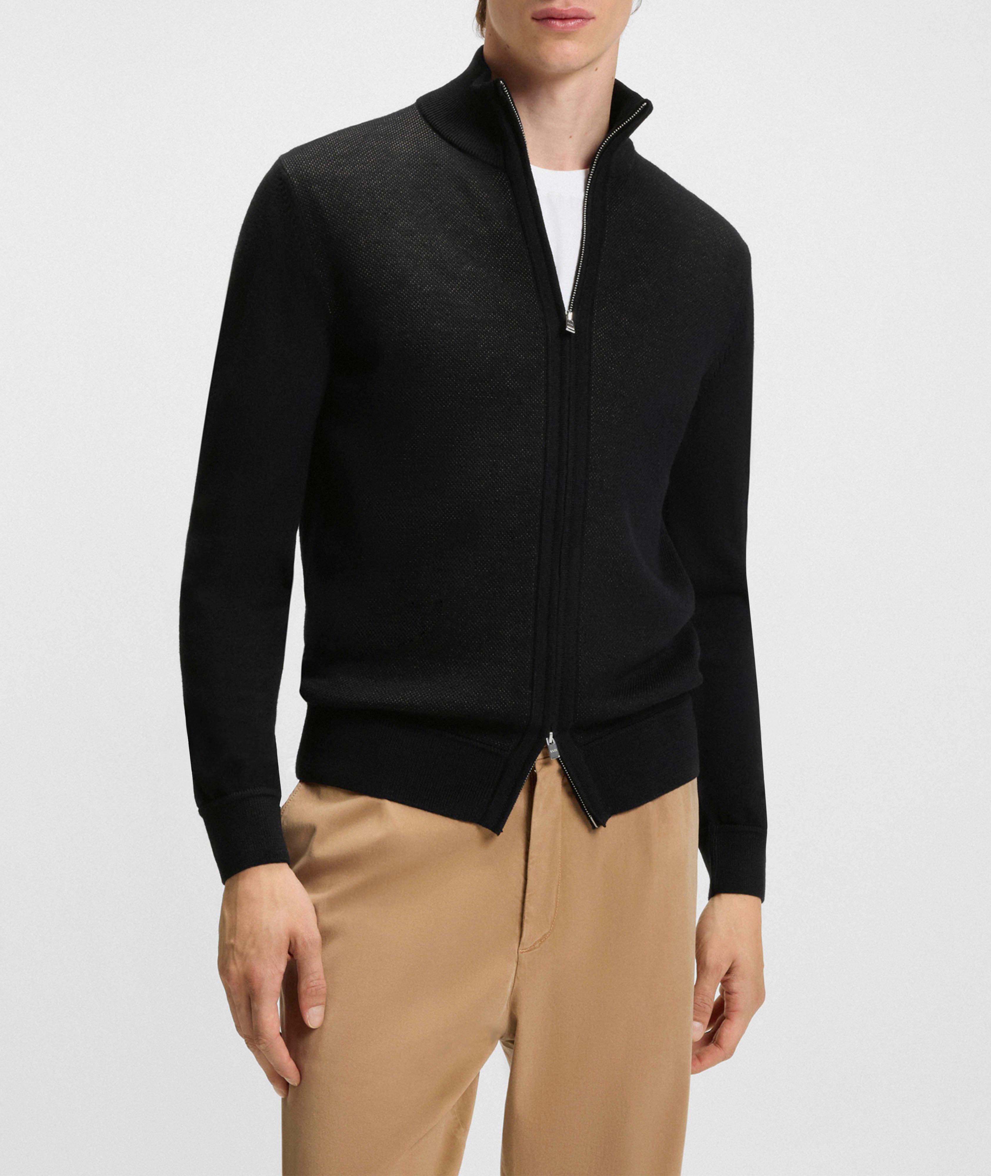 Illarione Zip-Up Wool Knit Cardigan  image 1