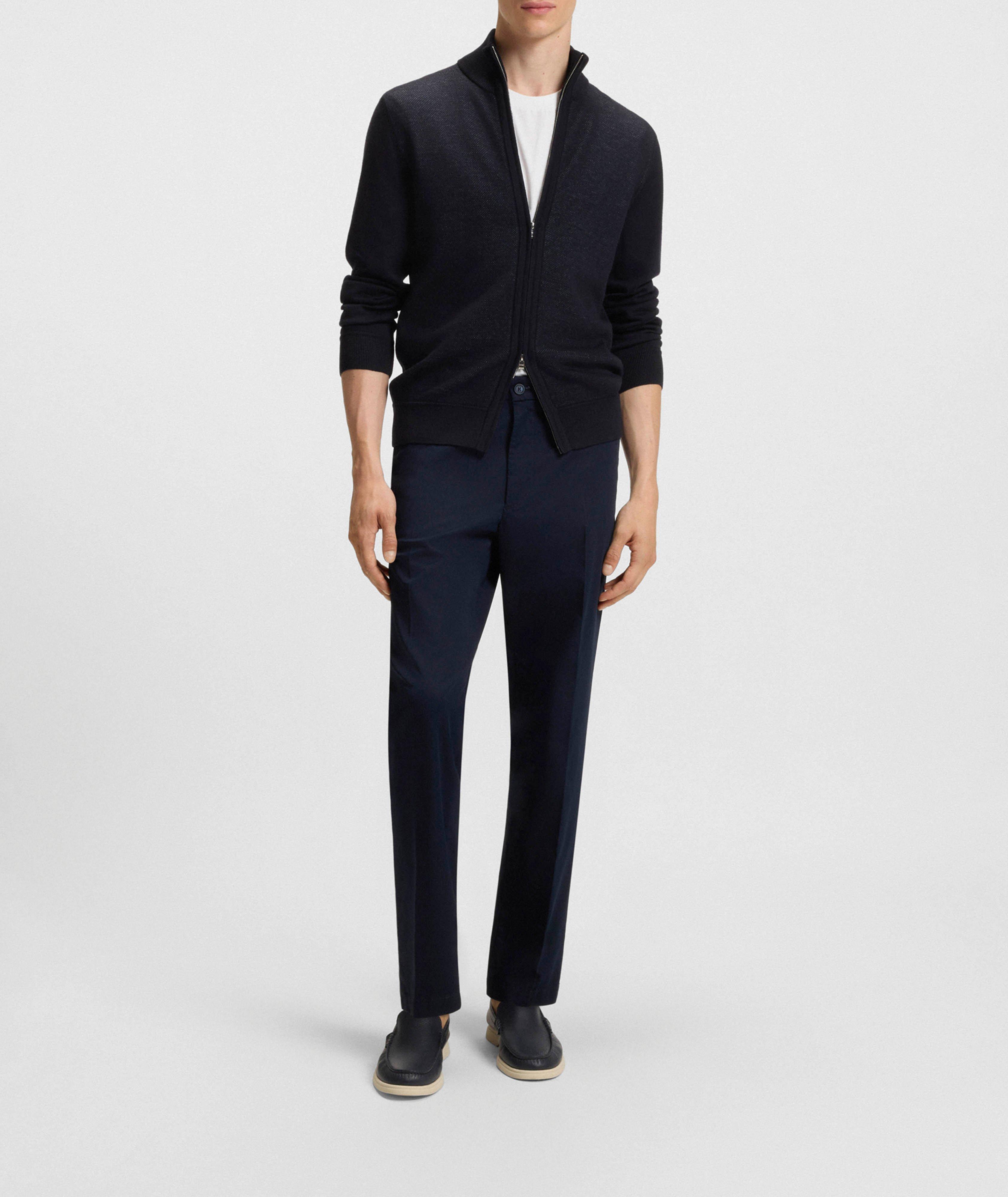 Zip-Up Wool Knit Cardigan  image 4