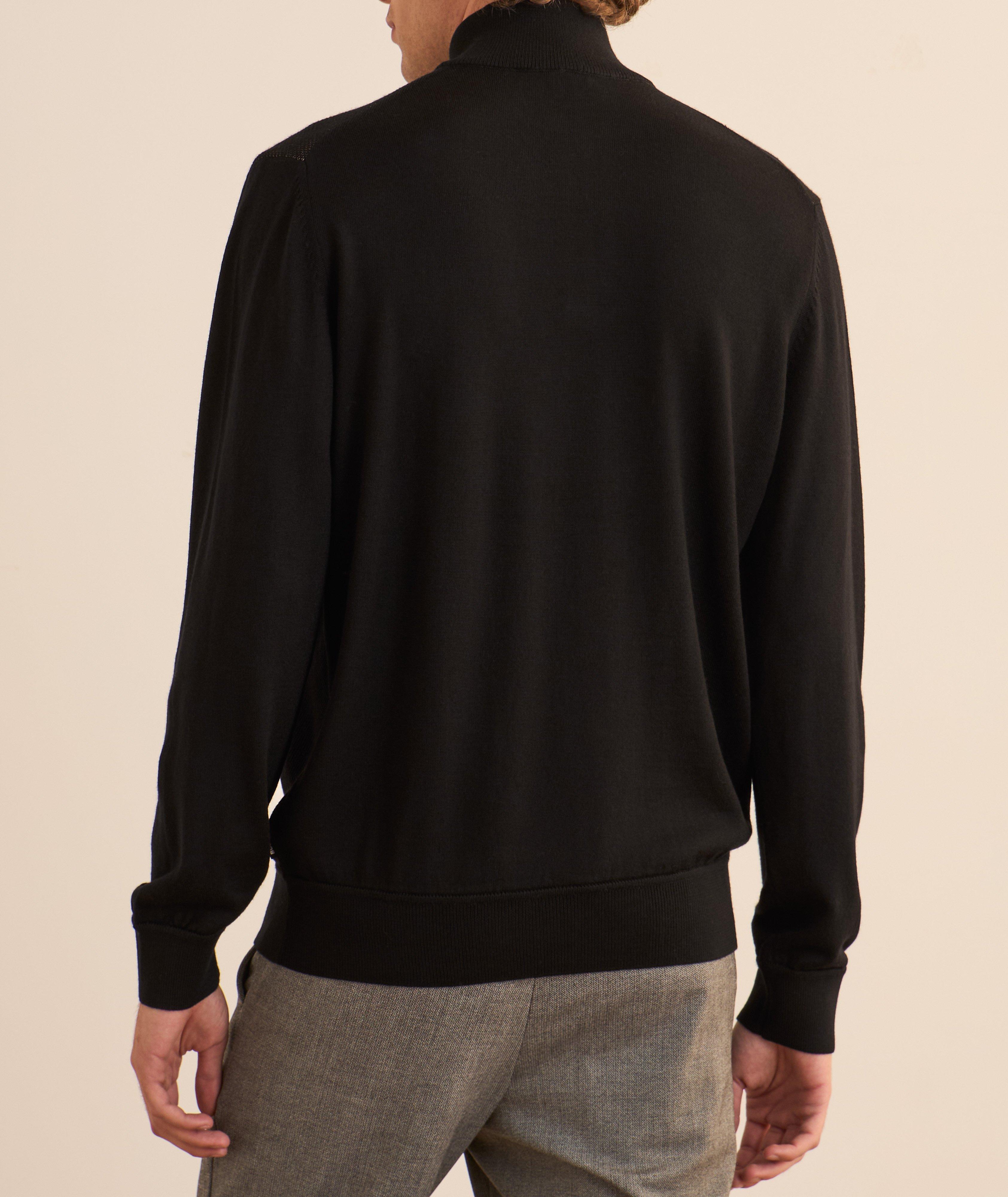 Pull à quart de fermeture zippée en laine et coton image 2