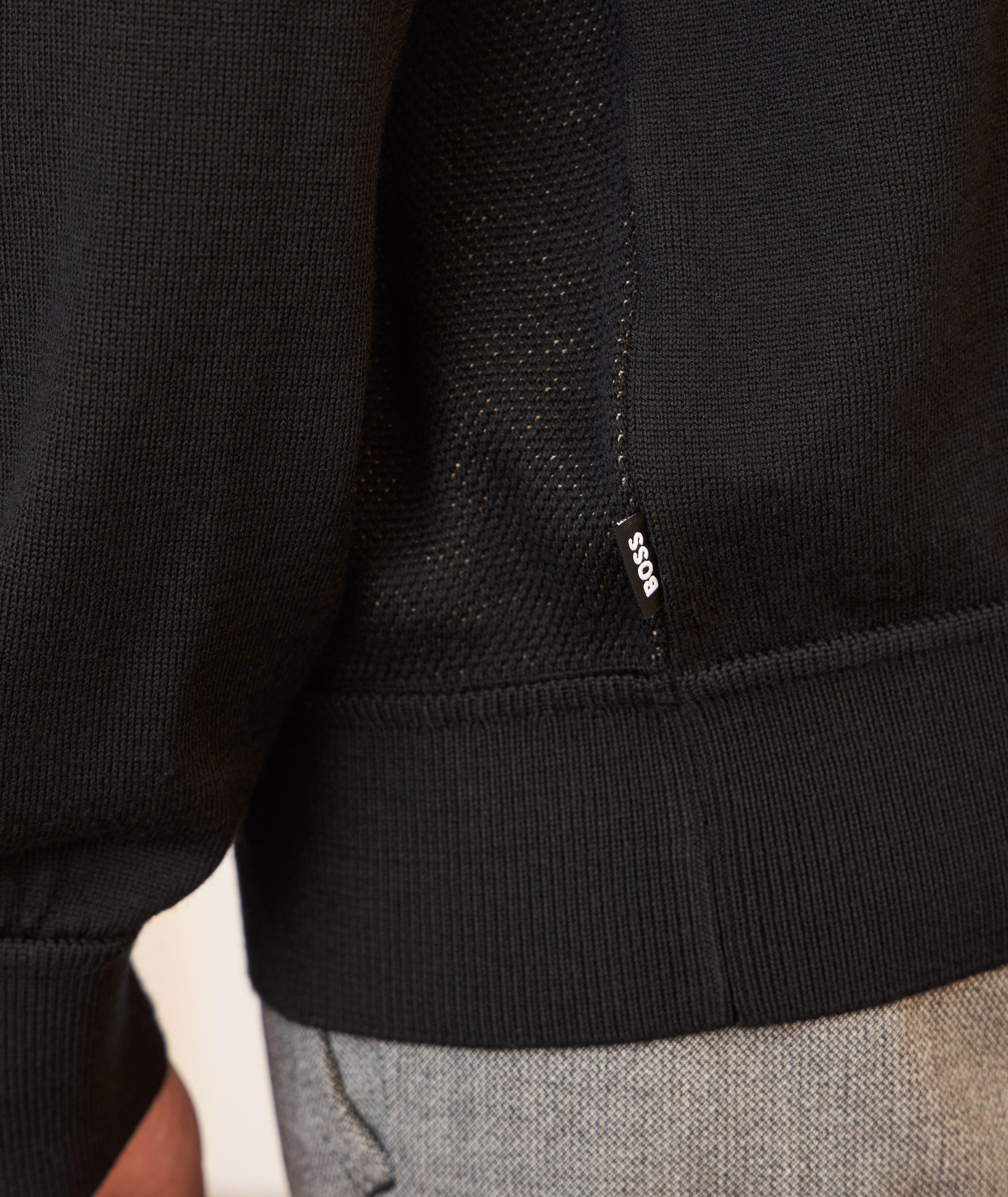 Pull à quart de fermeture zippée en laine et coton image 4