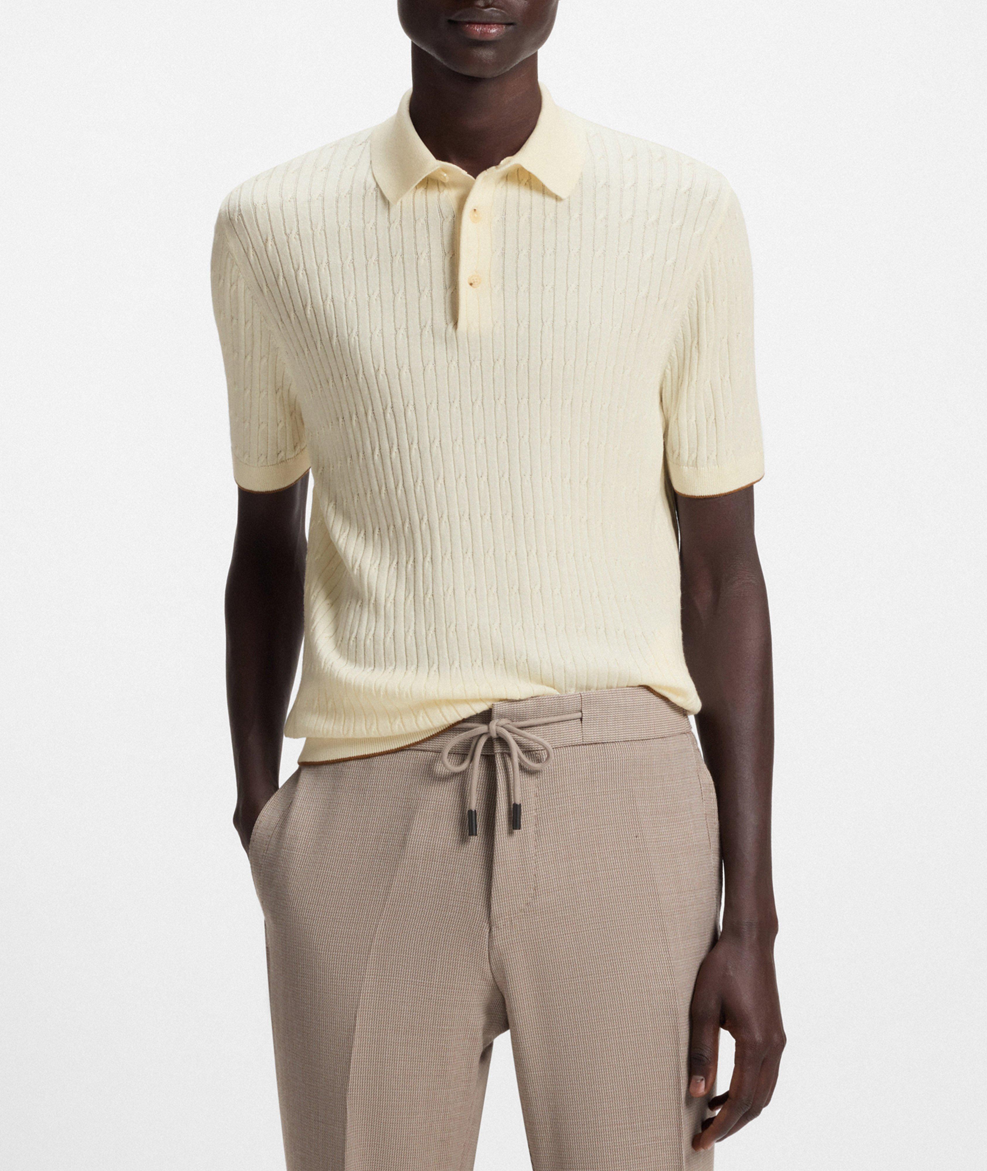 Incanto Silk-Cotton Cable-Knit Polo image 1