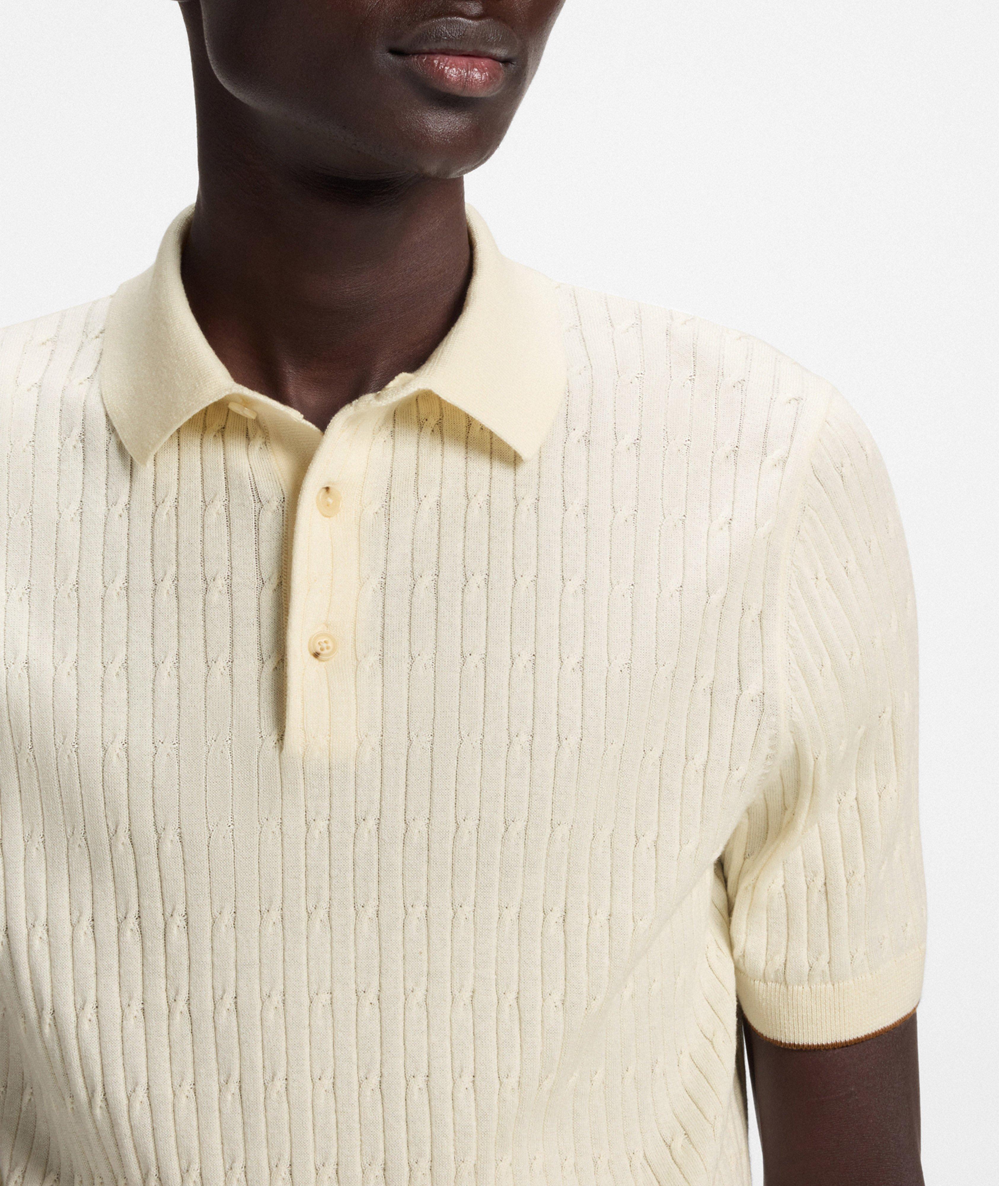 Incanto Silk-Cotton Cable-Knit Polo image 3