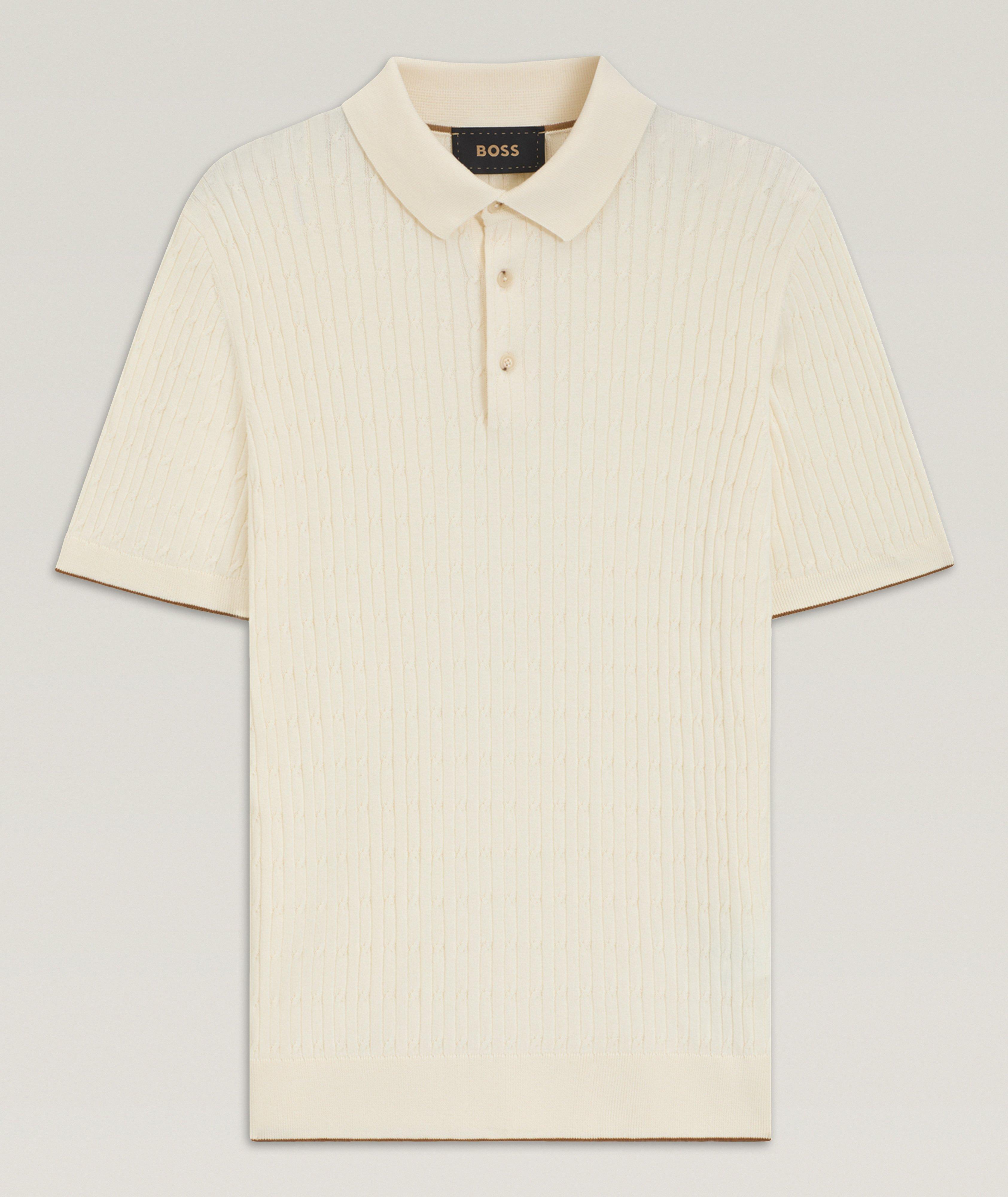 Incanto Silk-Cotton Cable-Knit Polo image 0
